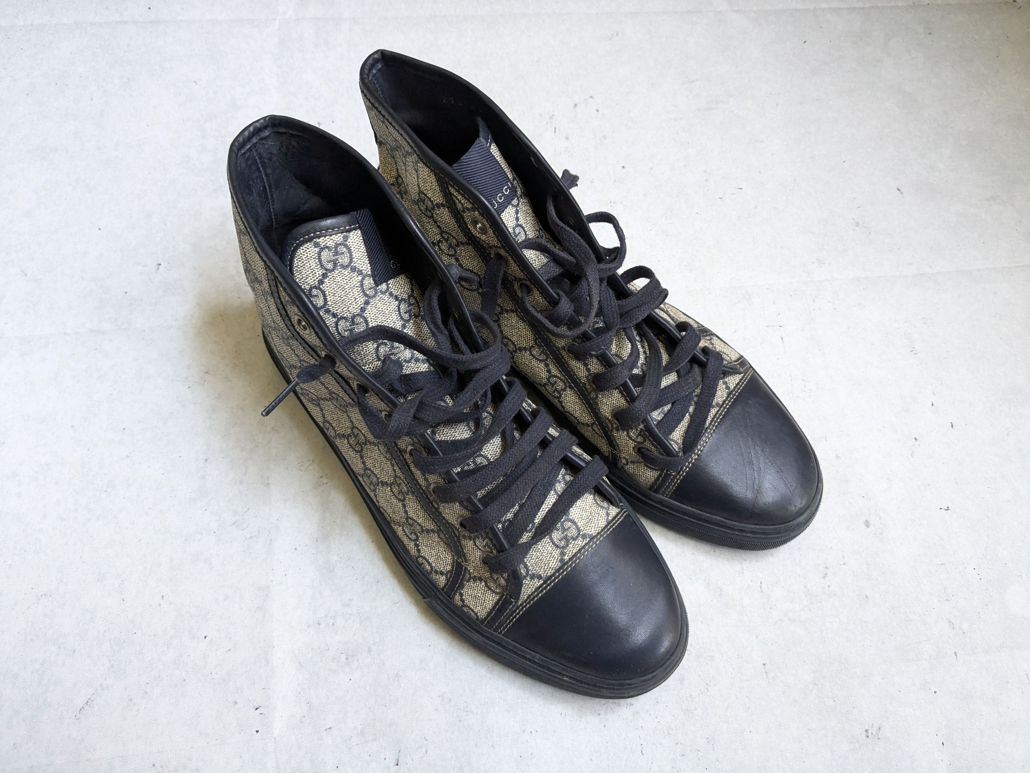Gucci Gucci Monogram Sneakers Navy Blue 9.5 High Tops Size US 9.5 / EU 42-43 - 4 Thumbnail