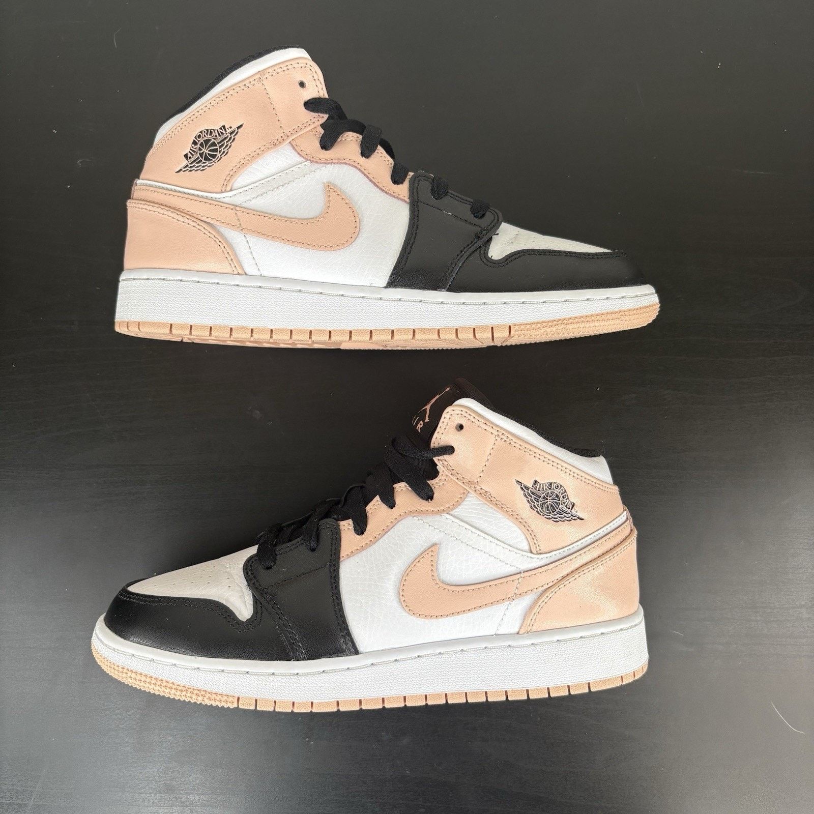 Nike Size 6.5Y/8W - Jordan Air 1 Mid GS White/Black/Crimson Tint Size US 8 / IT 38 - 3 Thumbnail