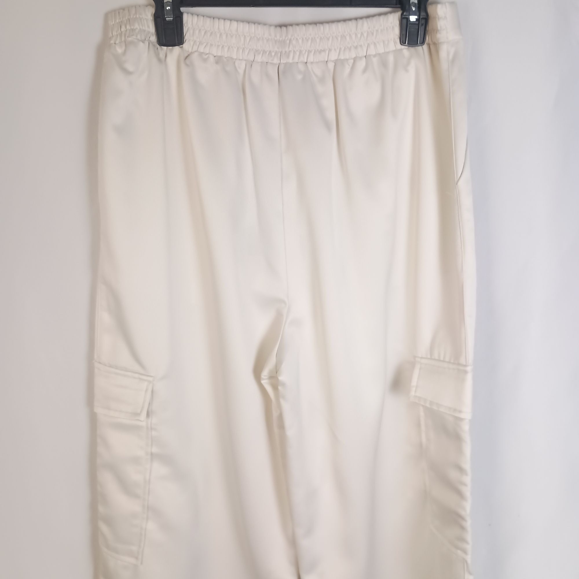 Other Emerson Lang Satin Wide Leg Cargo Pants XL Champagne 100% Po Size 38" / US 16 / IT 52 - 4 Thumbnail