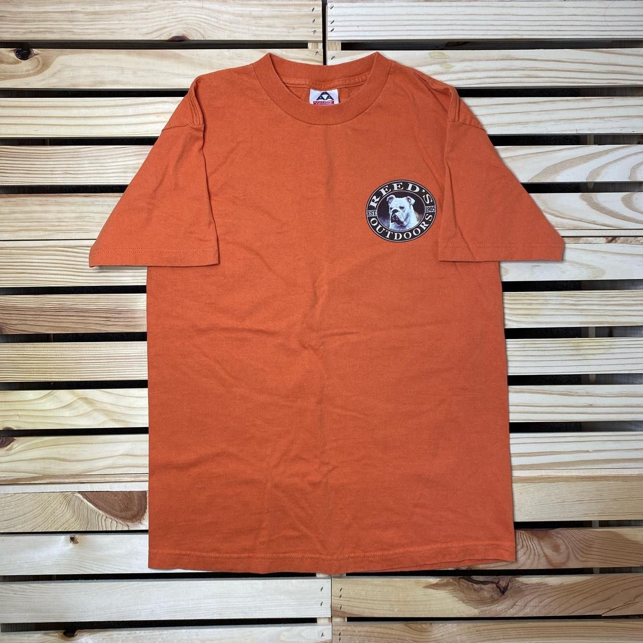 AAA Vintage Reed's Outdoors Orange Bull Dog Tee Size Medium Size US M / EU 48-50 / 2 - 2 Thumbnail