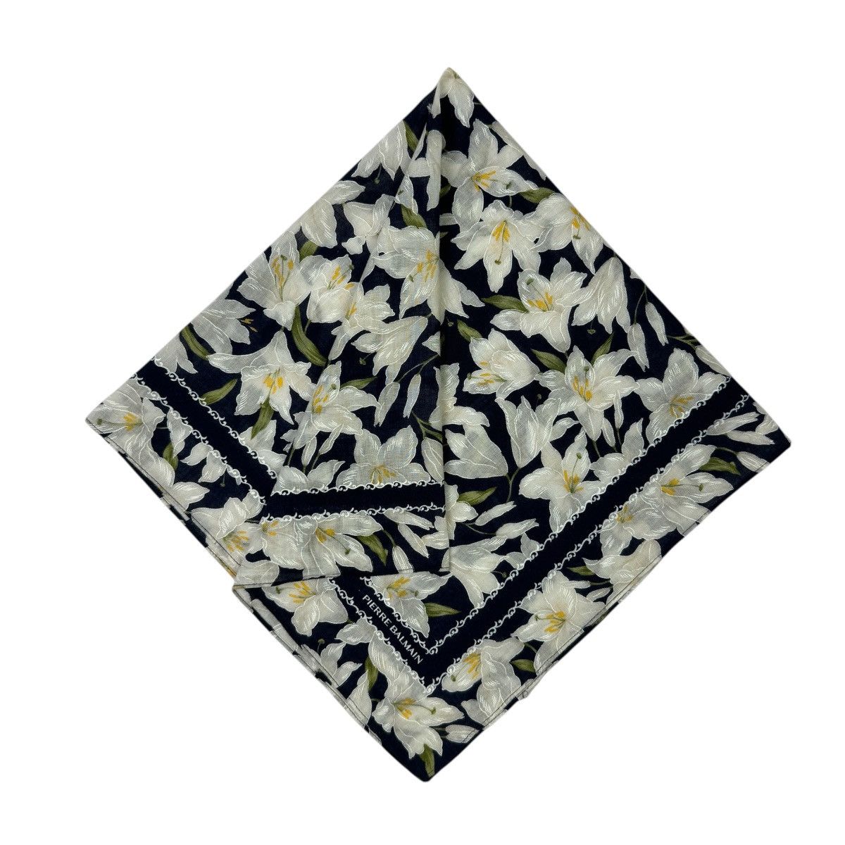 Pierre Balmain Vintage Pierre Balmain Pocket Square / Neckerchief – Floral Size ONE SIZE - 1 Thumbnail