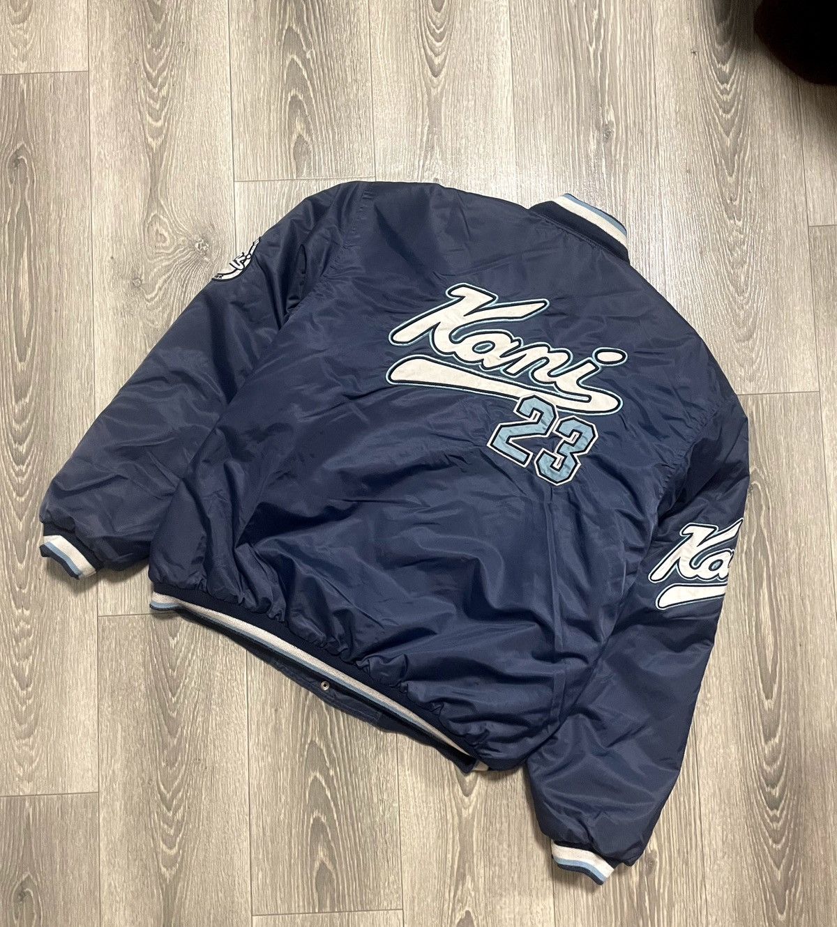 Karl Kani Vintage Karl Kani "Brooklyn 23" Varsity Bomber Jacket Size US XL / EU 56 / 4 - 4 Thumbnail