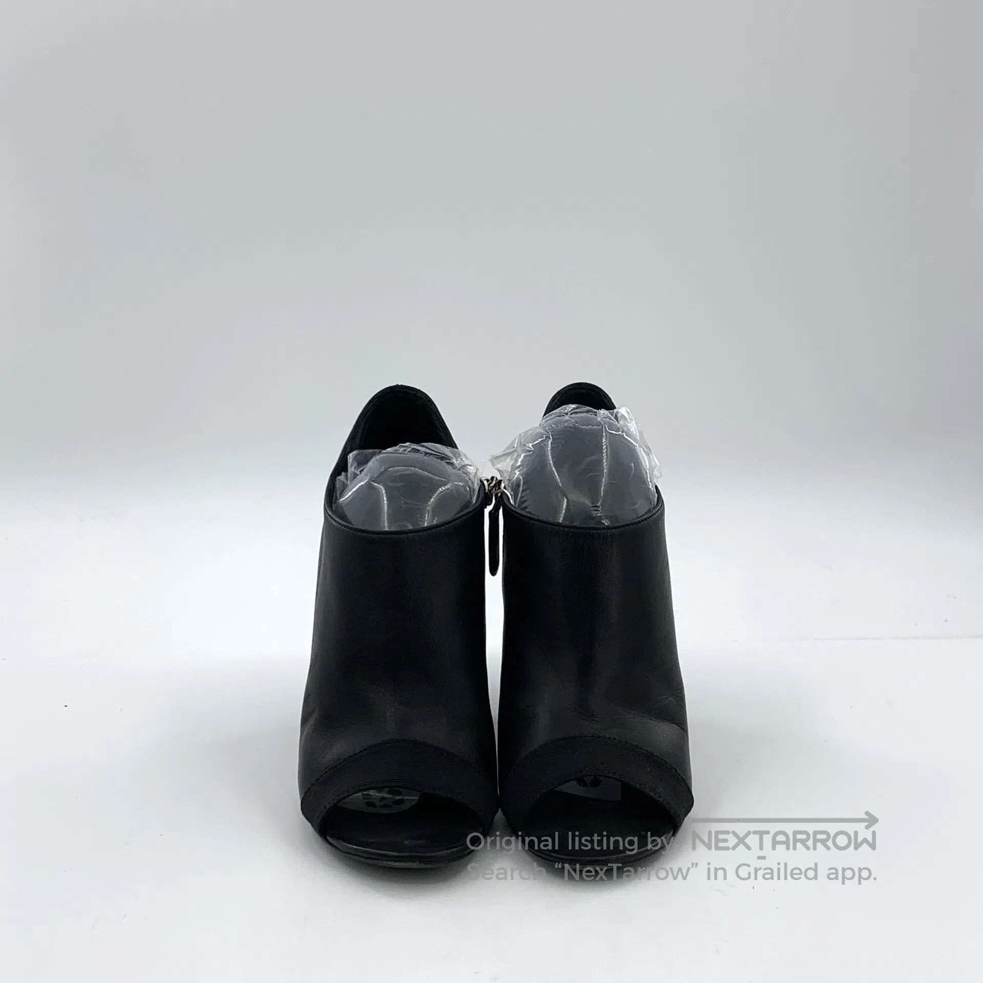 Chanel Chanel Black Leather Pearl Button Chunky Heel High Heels| Size US 5.5 / IT 35.5 - 3 Thumbnail