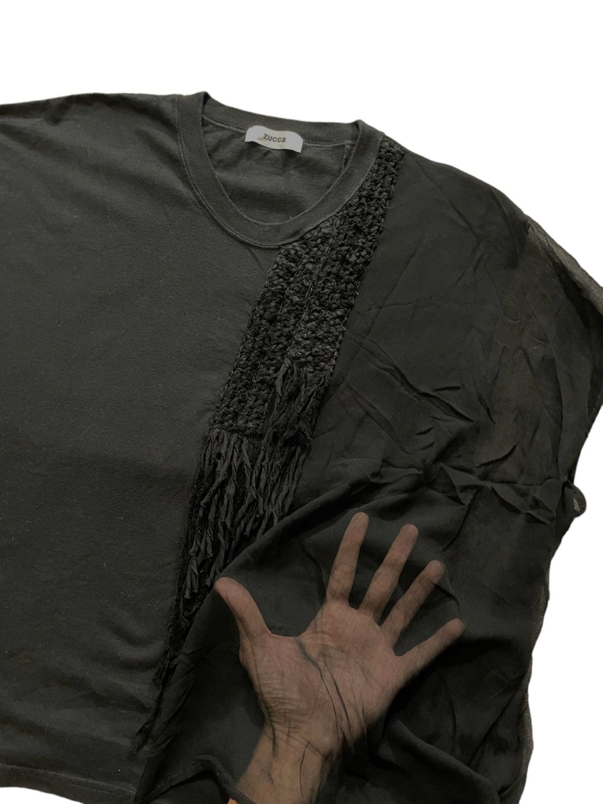 image of Cabane De Zucca x Kmrii Zucca Oversize Cotton Cupro Tshirts in Black, Women's
