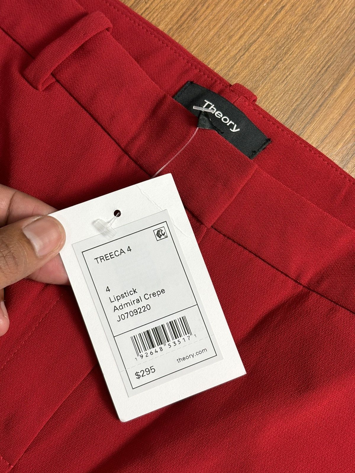 Theory Theory TREECA 4 Lipstick Admiral Crepe Pants Size 31" - 4 Thumbnail