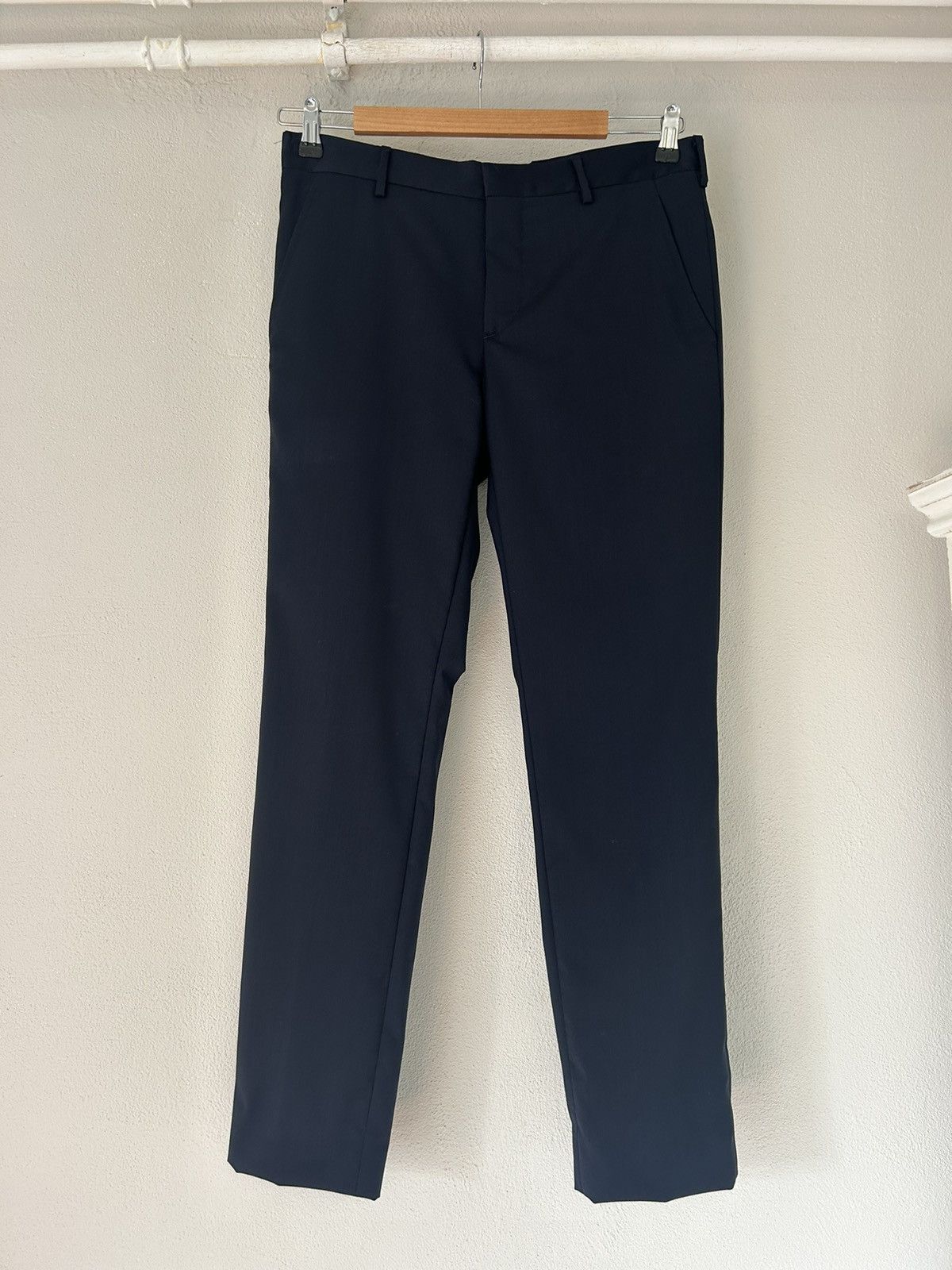Prada Virgin Wool Navy Slim Fit Dress Pants Size US 31 - 1 Thumbnail