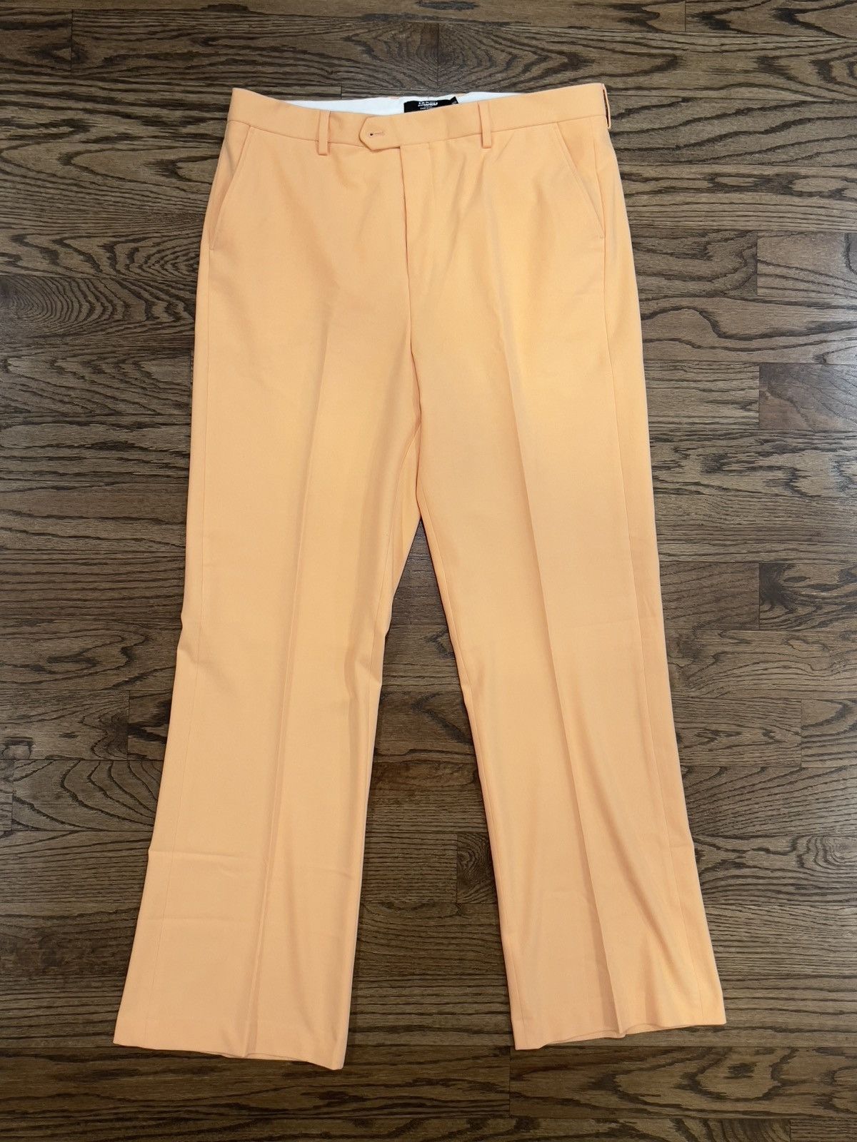 image of Jaded London Peach Flared Trousers in Soft Peach, Men's (Size 36)