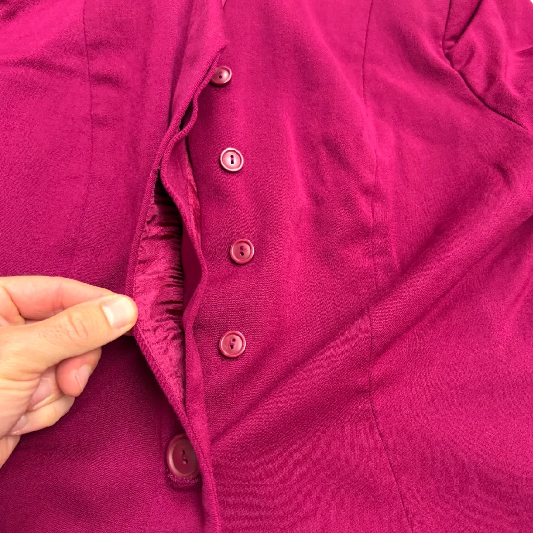 Vintage VINTAGE Rena Rowan Wool Blazer 90s Womens 14P Magenta Pink Classic Workwear Size XL / US 12-14 / IT 48-50 - 5 Thumbnail