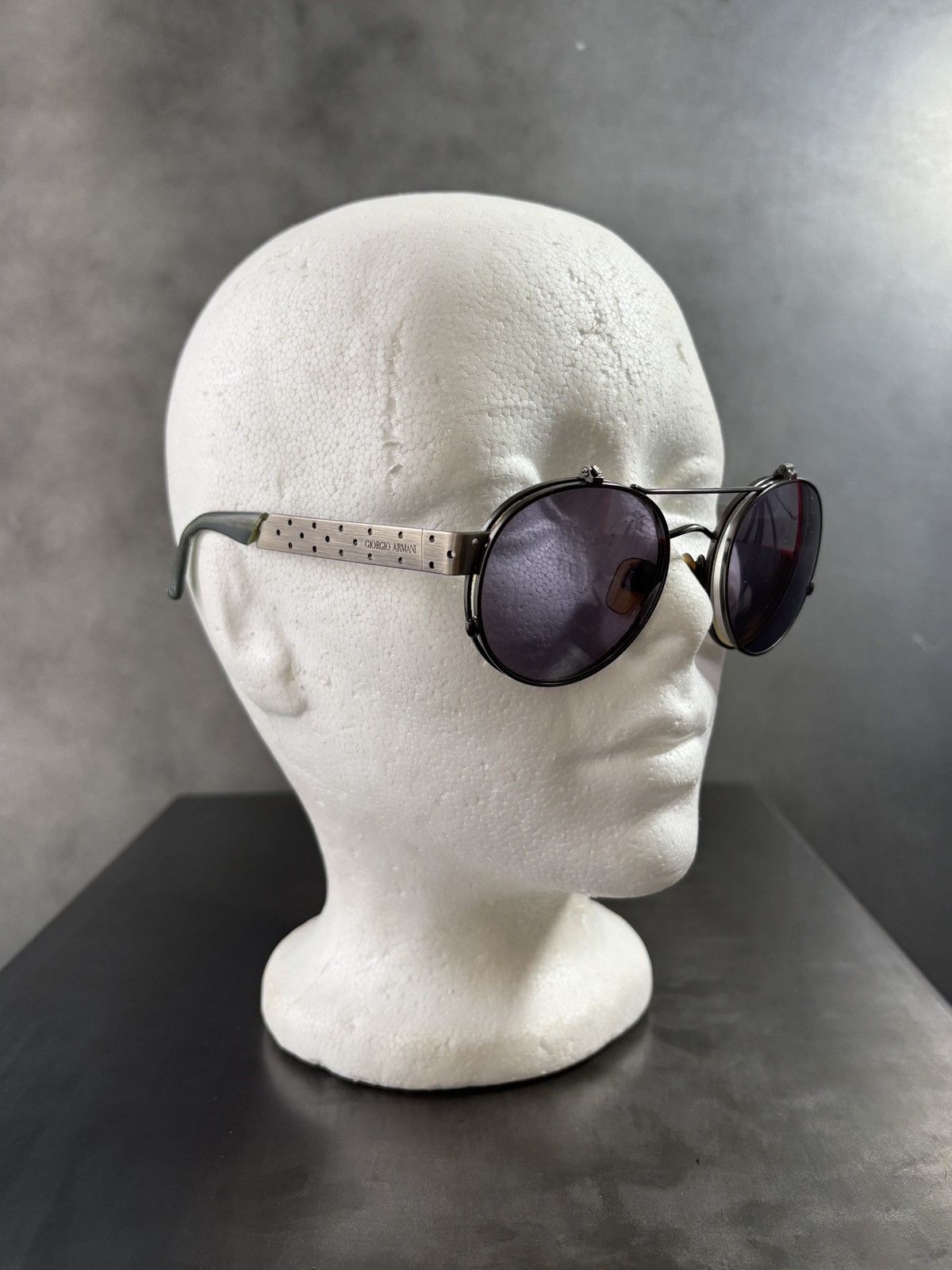 Giorgio Armani Vintage Giorgio Armani Sunglasses Frames Flip Up Glasses 657 Size ONE SIZE - 9 Thumbnail