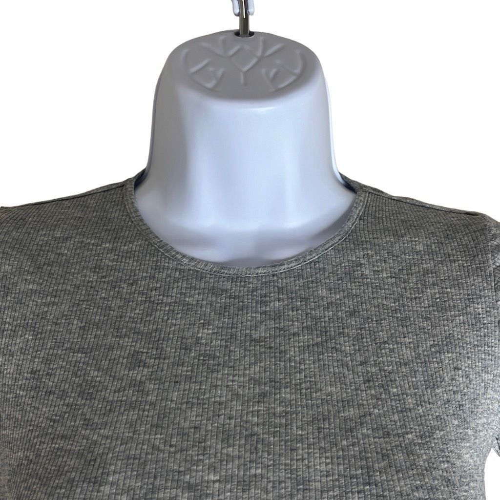 Skin Andreea Ali Womens 0 XS Crop Top Gray Organic Pima Ribb