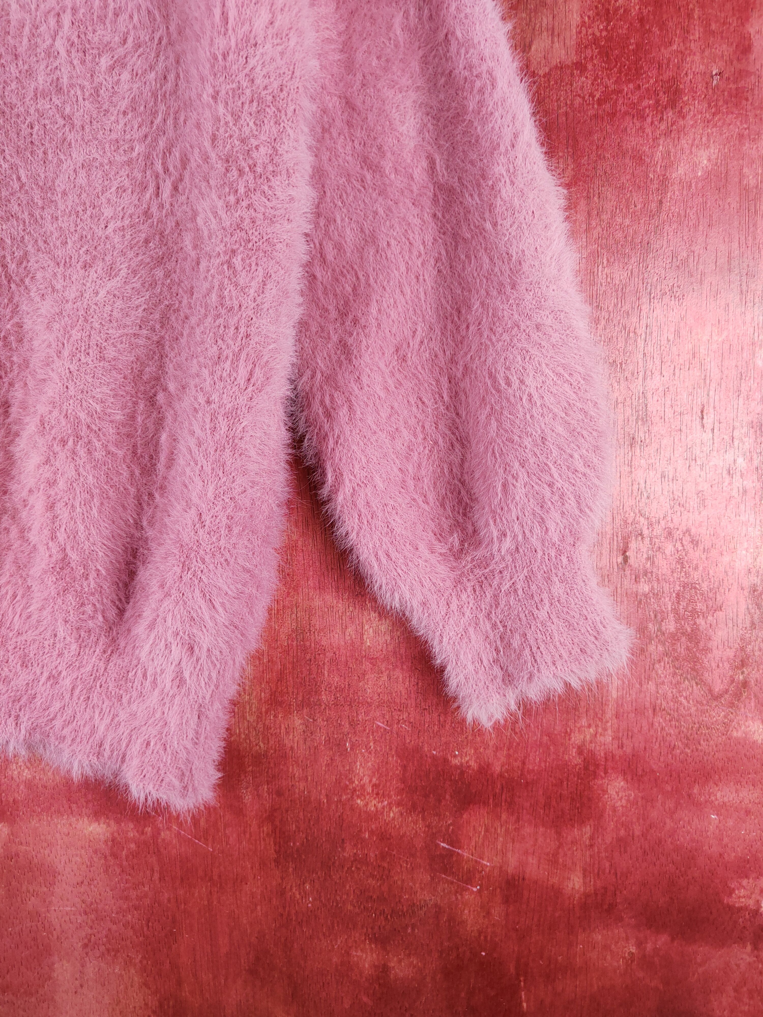 Homespun Knitwear × Japanese Brand × Vintage Japanese Brand Pink Shag Shaggy Fur Mohair Knitwear #S2176 Size M / US 6-8 / IT 42-44 - 6 Thumbnail