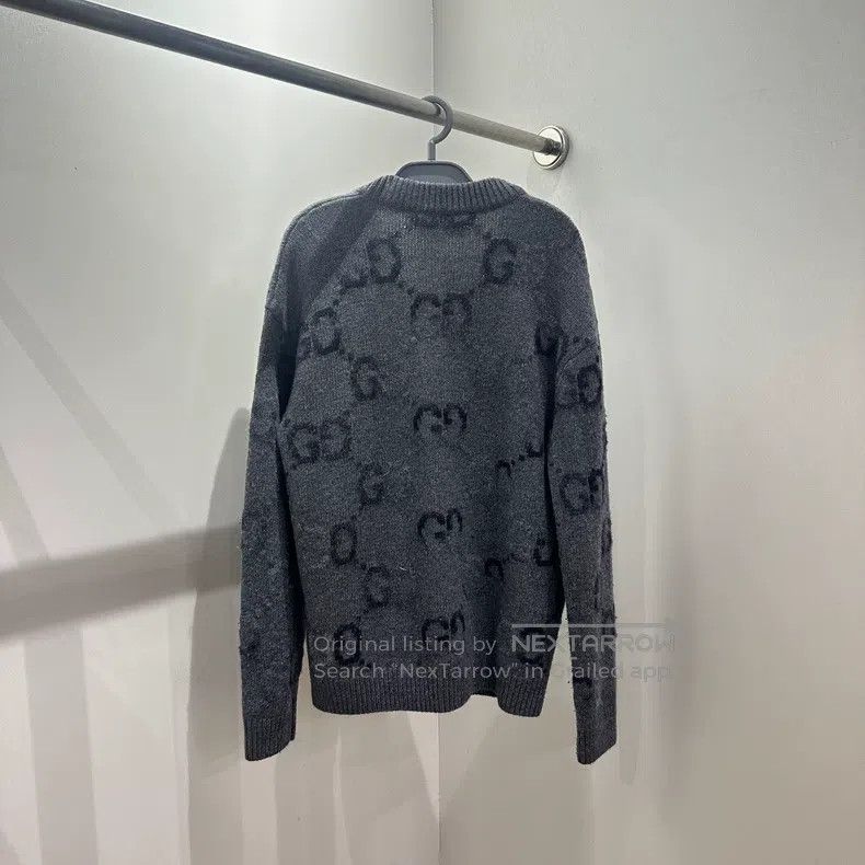 Gucci Gucci Gray logo wool cardigan coat Size L / US 10 / IT 46 - 2 Thumbnail