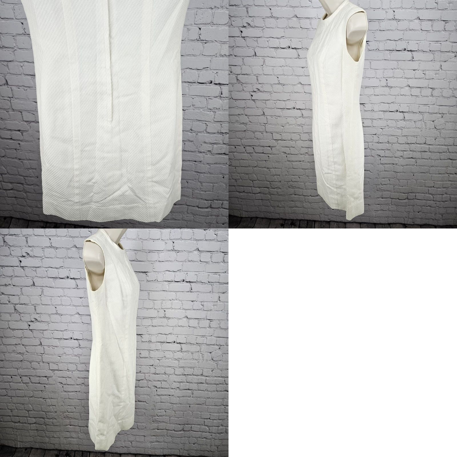 Vintage VINTAGE Pamela Martin Ivory Textured Sleeveless Lined Midi Sheath Dress 12 Size XL / US 12-14 / IT 48-50 - 9 Thumbnail