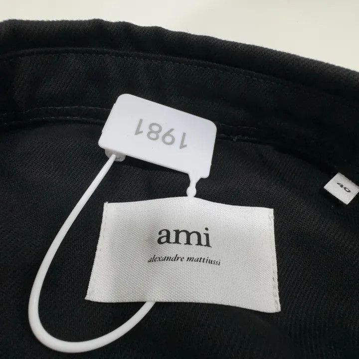 AMI AMIPARIS Black Long Sleeve Shirt with Logo -2507 Size US M / EU 48-50 / 2 - 7 Thumbnail