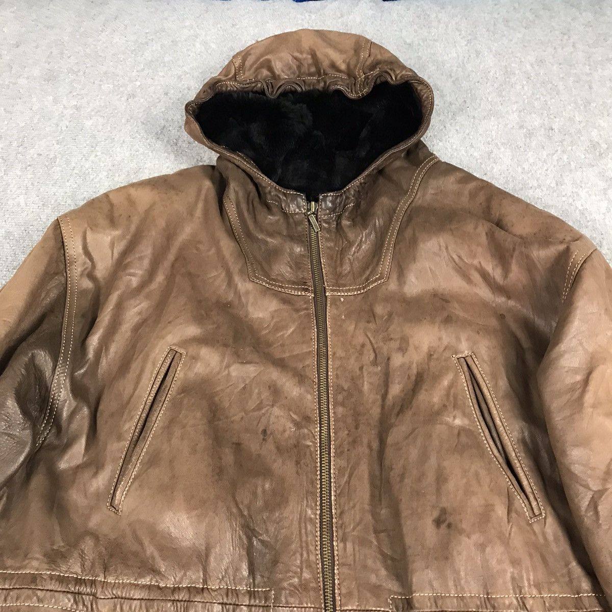 Designer × Vintage FLAG DIFUSION BY BARCELONA LEATHER PARKAS JACKET Size US L / EU 52-54 / 3 - 3 Thumbnail