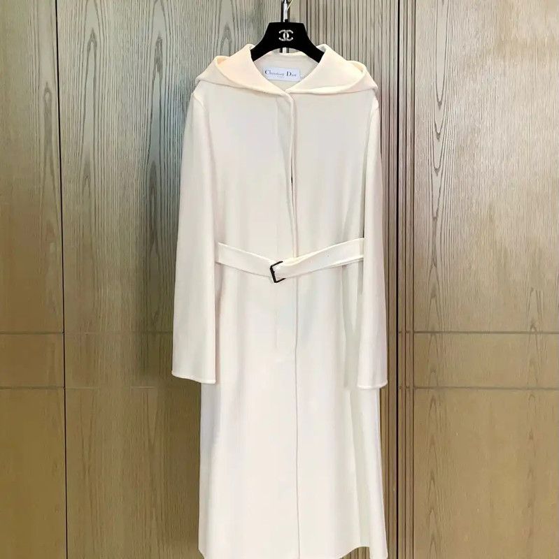 Dior Dior Winter White Cashmere Long Coat 0089 Size S / US 4 / IT 40 - 1 Thumbnail