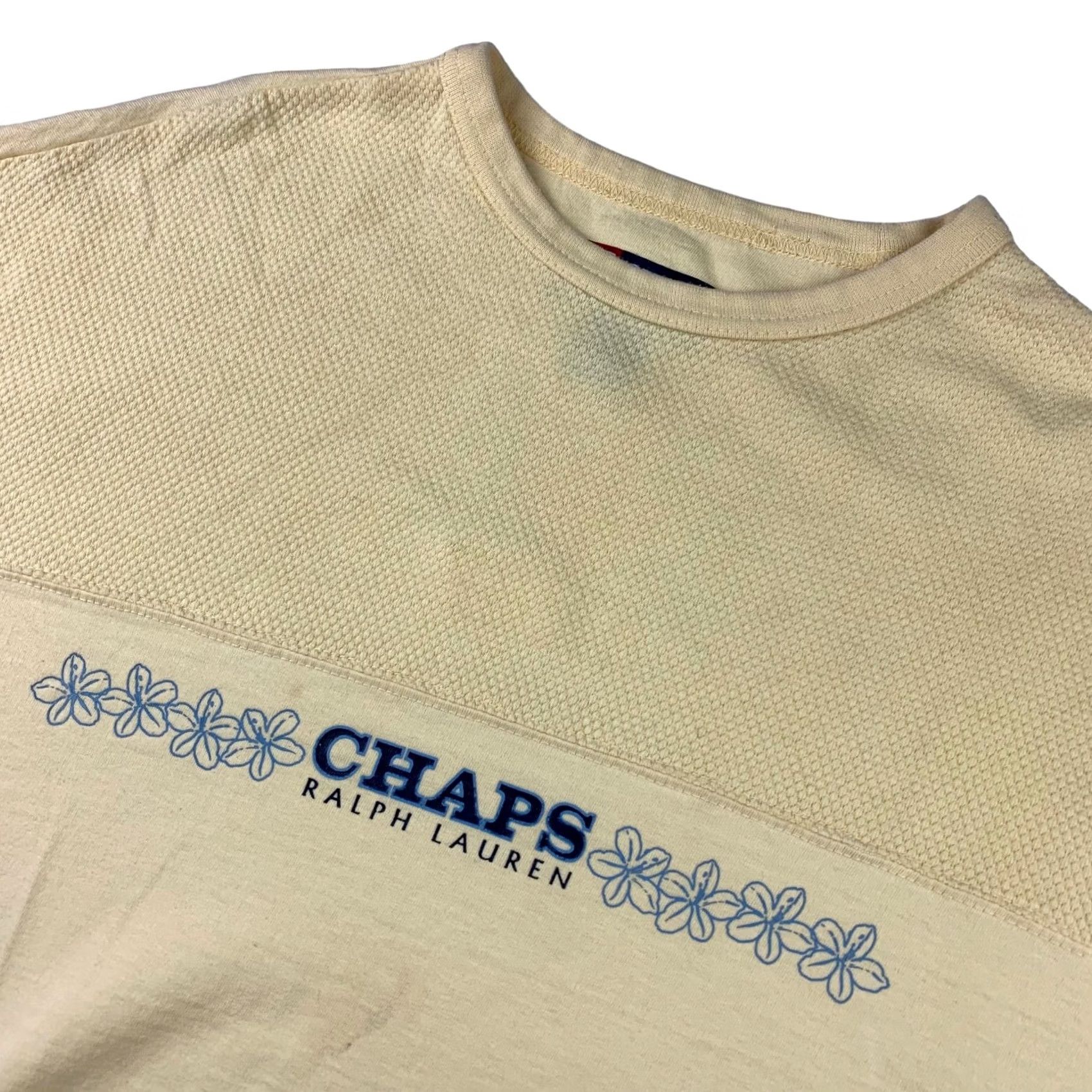 Chaps VINTAGE Chaps Ralph Lauren Men's T-Shirt Yellow 100% Cotton Crew Neck Short Sleeve Logo Chest Large Size US L / EU 52-54 / 3 - 2 Thumbnail