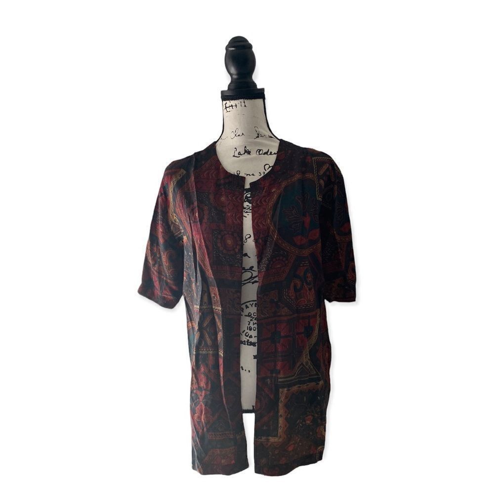 Other Karen Scott Vintage Open Front Abstract Print Blouse – Size Size M / US 6-8 / IT 42-44 - 5 Thumbnail