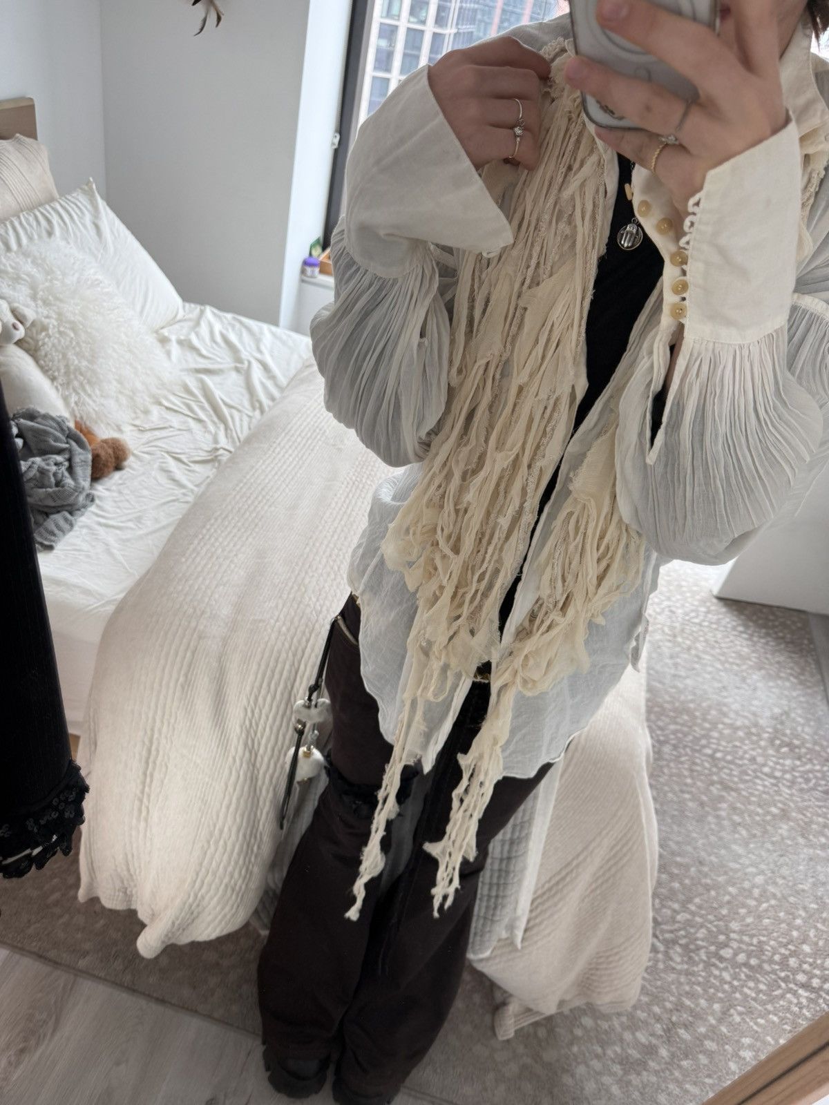 If Six Was Nine if six was nine txs-2 530k41n ruffle silk shirt!! Size US S / EU 44-46 / 1 - 12 Thumbnail