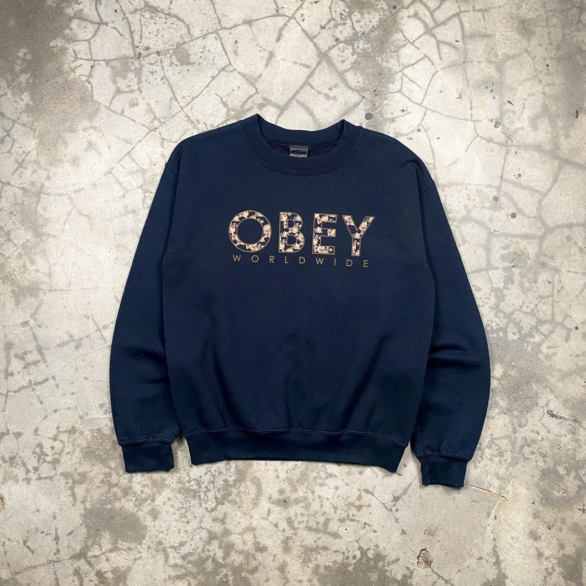Obey × Vintage OG y2k Obey Propaganda Floral Crewneck Size US S / EU 44-46 / 1 - 1 Thumbnail
