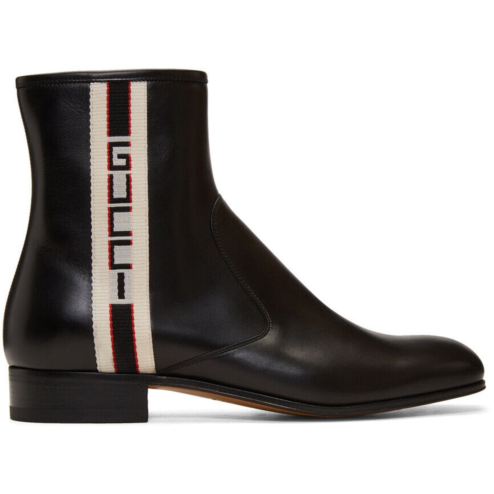 Gucci Gucci Mens Bonny Black Leather Chelsea Zipper Boots G 8 9 Size US 9 / EU 42 - 1 Thumbnail