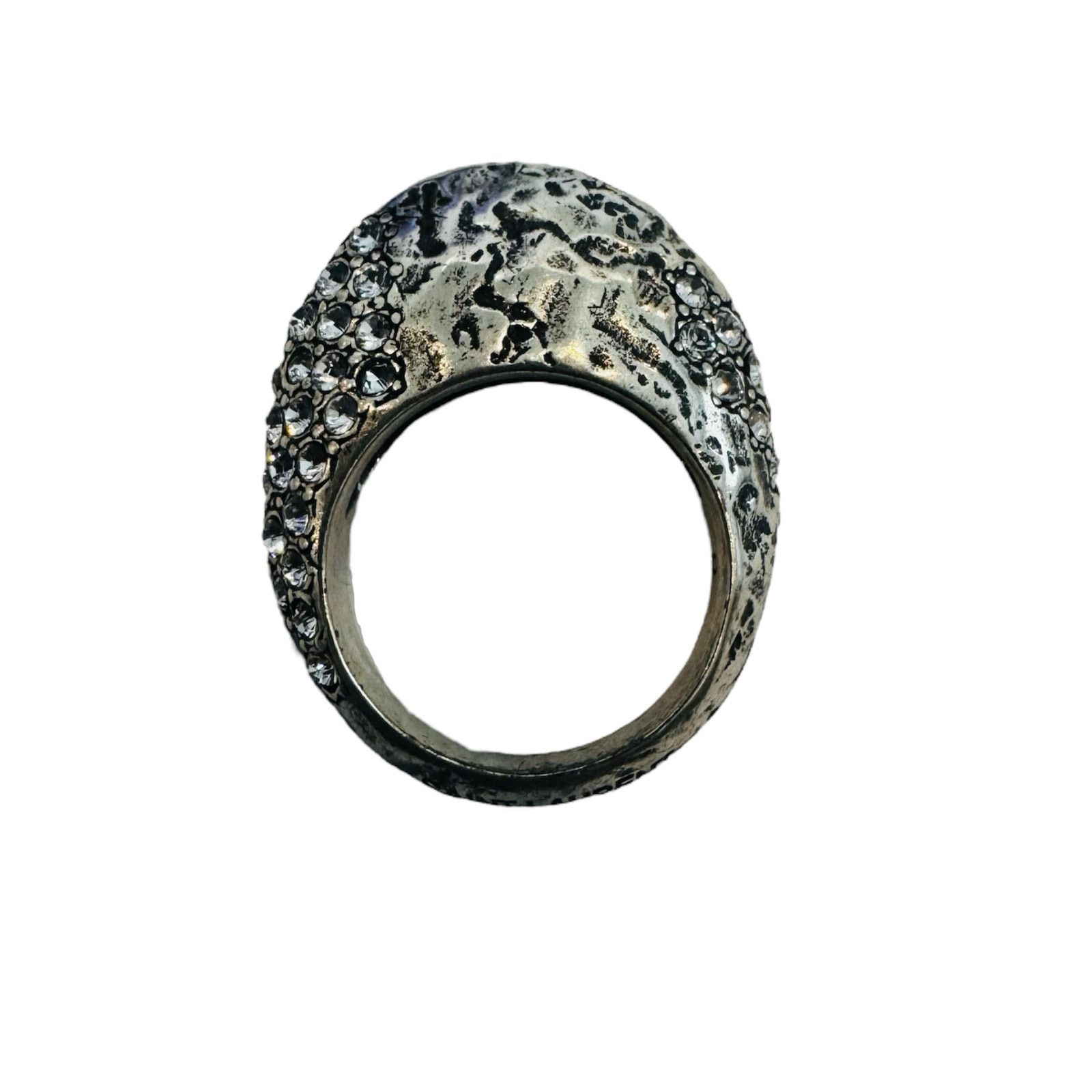 Saint Laurent Paris Saint Laurent Bumpy Rhinestone Silver Ring Size ONE SIZE - 2 Thumbnail