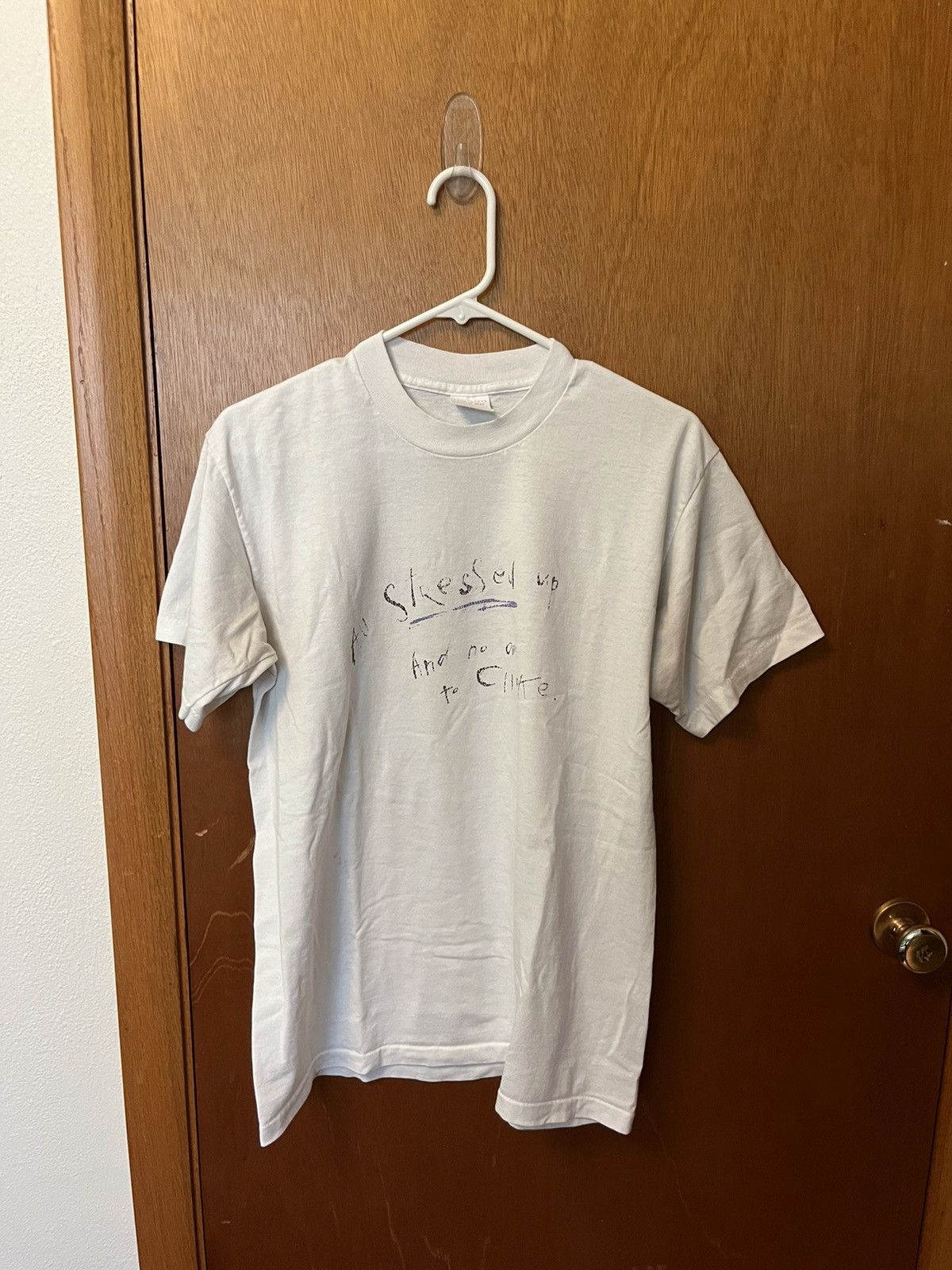 Vintage Vintage All Stressed Quote Rare Niche Art Tee Size US L / EU 52-54 / 3 - 8 Thumbnail