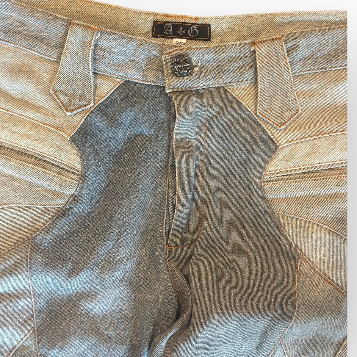 A&G Rock A&G Fleur Knee Flared Patchwork Denim Size US 34 / EU 50 - 6 Thumbnail