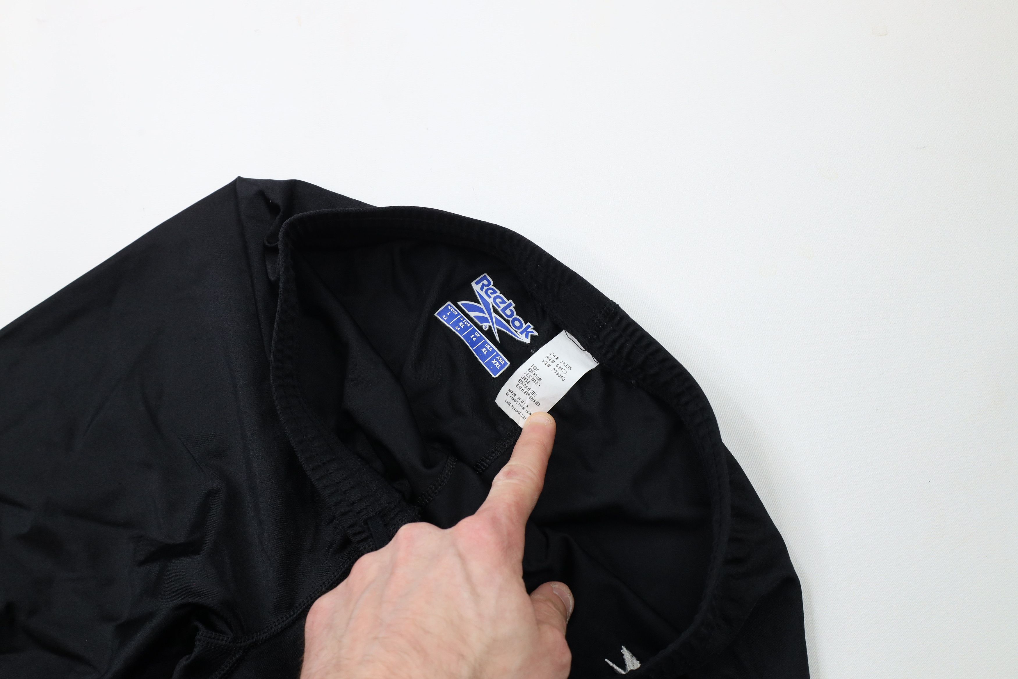 Reebok × Vintage Vintage 90s Reebok Logo Spandex Running Gym Pants Black USA Size 26" / US 2 / IT 38 - 6 Thumbnail