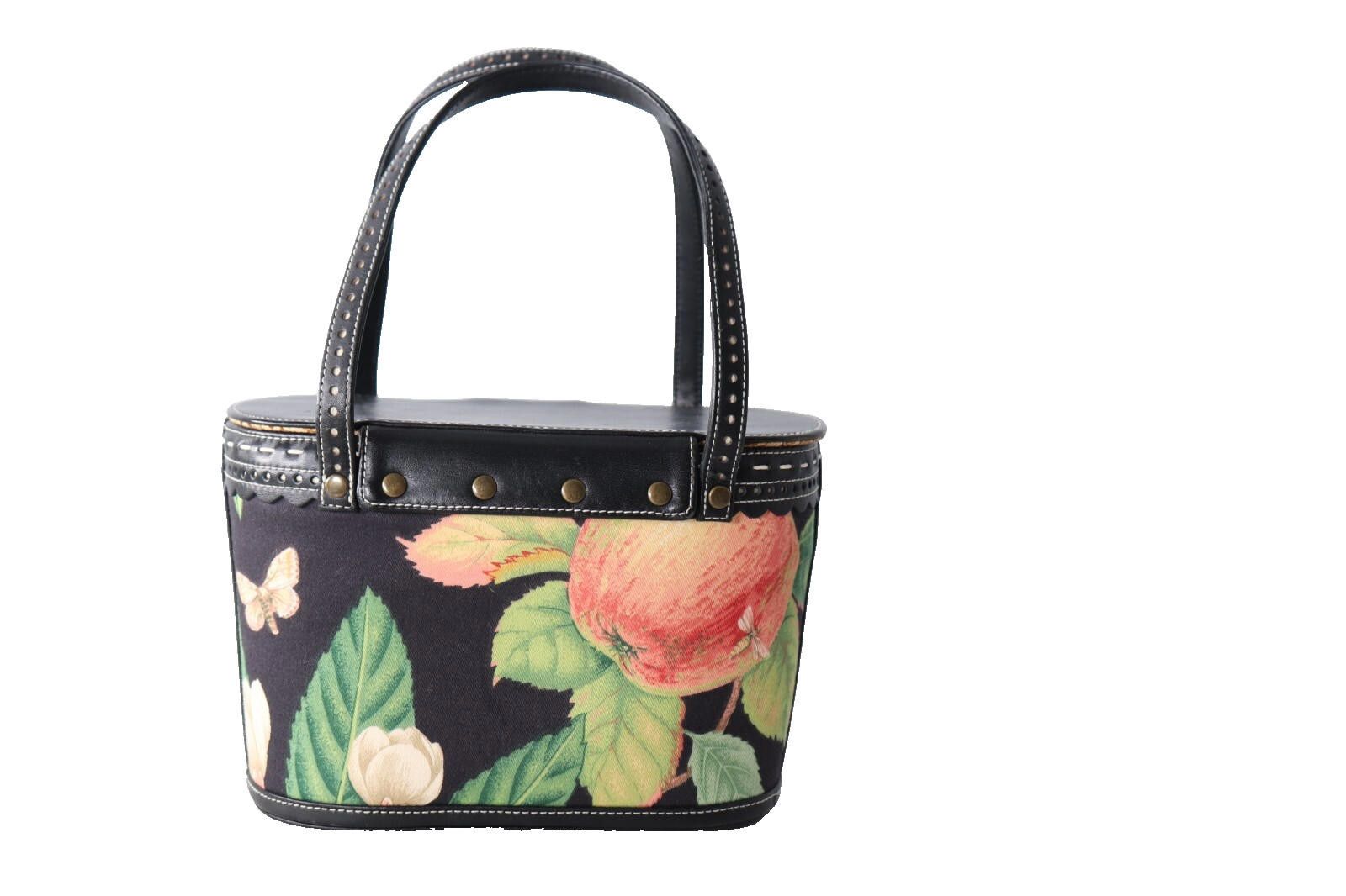 Designer Isabella Fiore Black Cherry Flower Beaded Basket Handbag Bag Size ONE SIZE - 6 Thumbnail