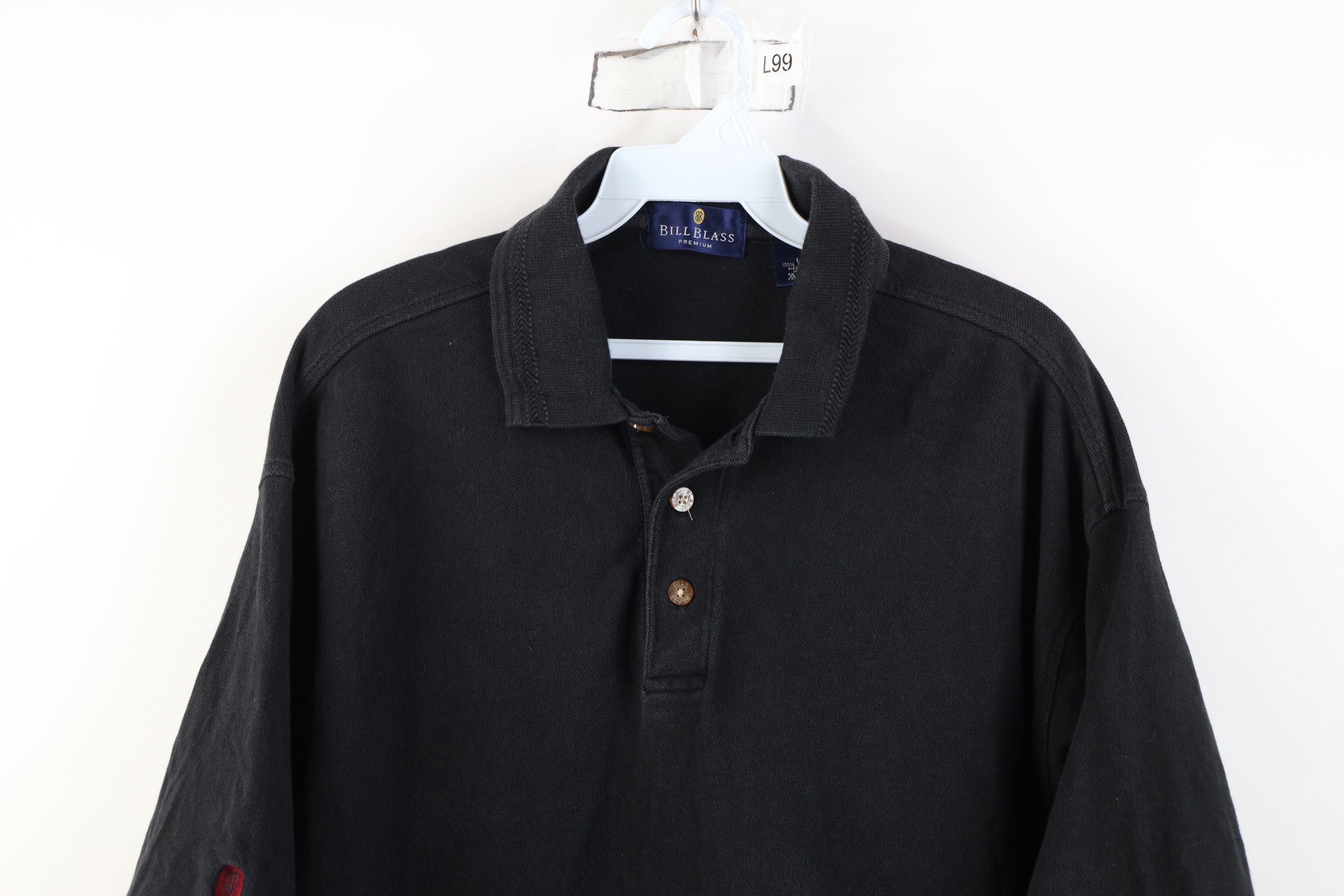 Vintage Vintage 90s Streetwear Baggy Golf Polo Shirt Black Cotton Size US L / EU 52-54 / 3 - 2 Thumbnail