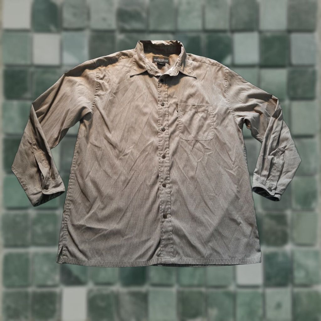 Weatherproof Weatherproof Shirt Mens Long Sleeve Large Brown Tan Pocket Collar Size US L / EU 52-54 / 3 - 1 Thumbnail
