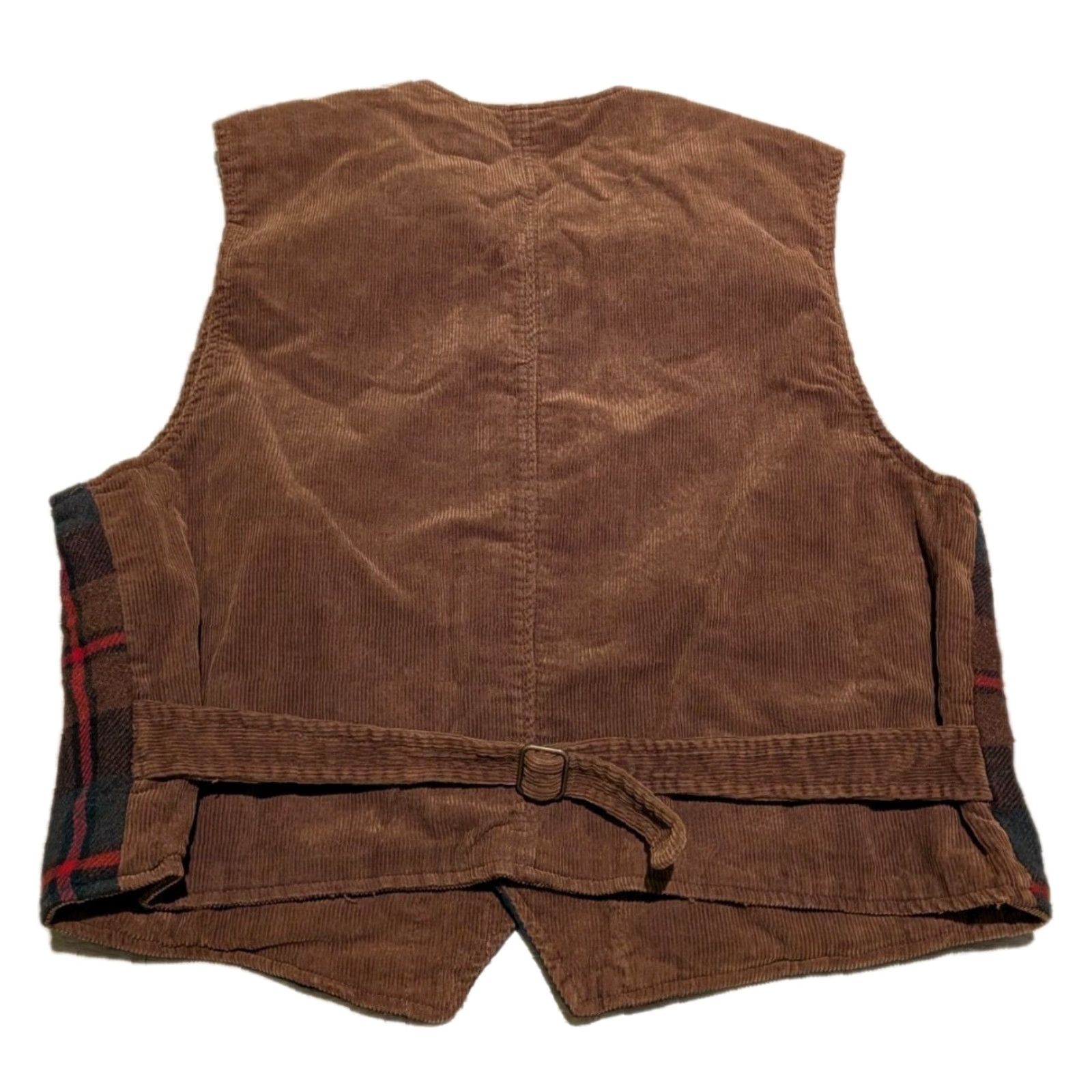Gap VINTAGE Gap Reversible Corduroy Vest Plaid Wool Blend XL Unisex Adults Brown & Plaid Vest 90s Size XL / US 12-14 / IT 48-50 - 4 Thumbnail