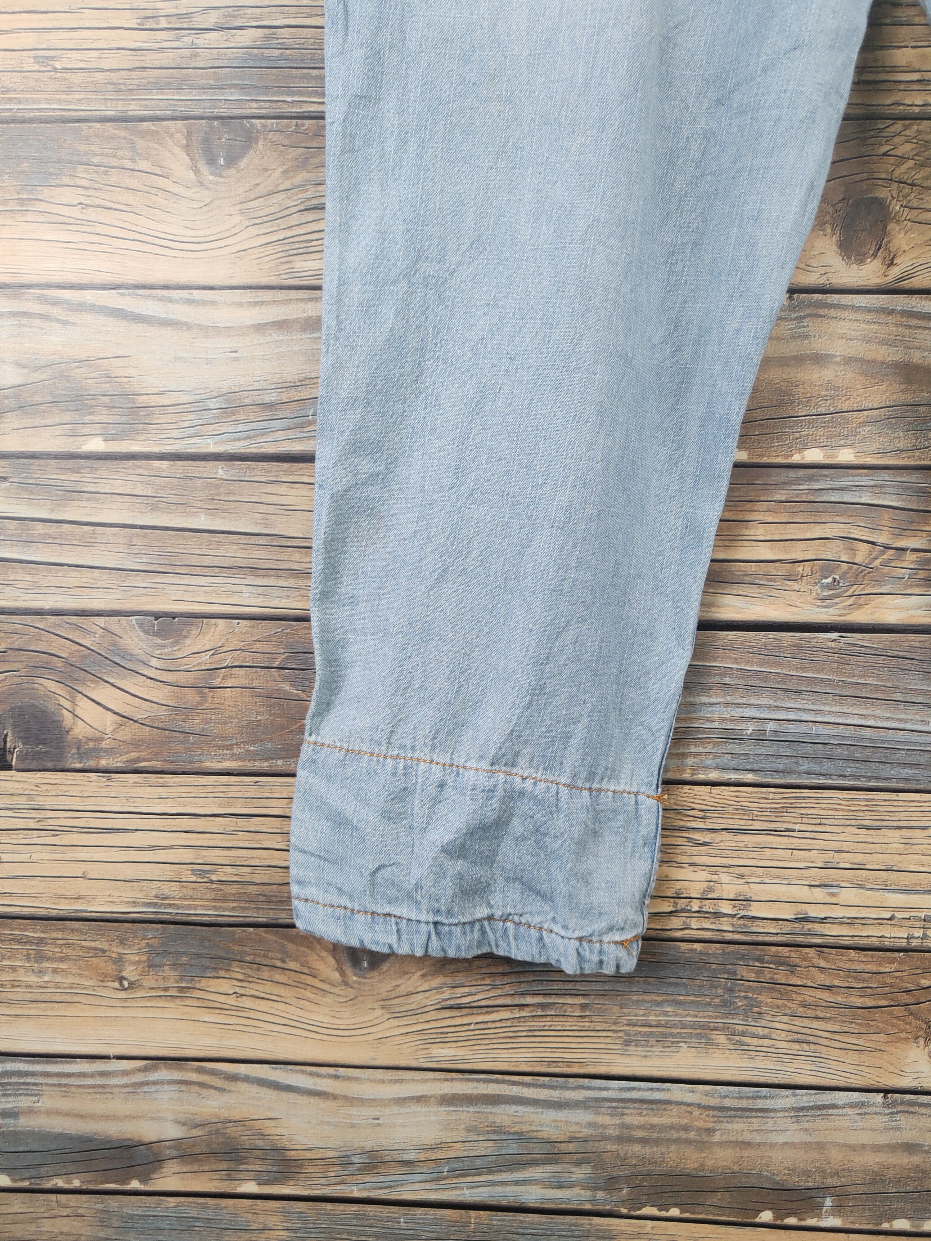 Japanese Brand × Vintage Retro Design 💥 R.F.V Light Blue Soft Denim Jumpsuits Size 33" - 14 Thumbnail