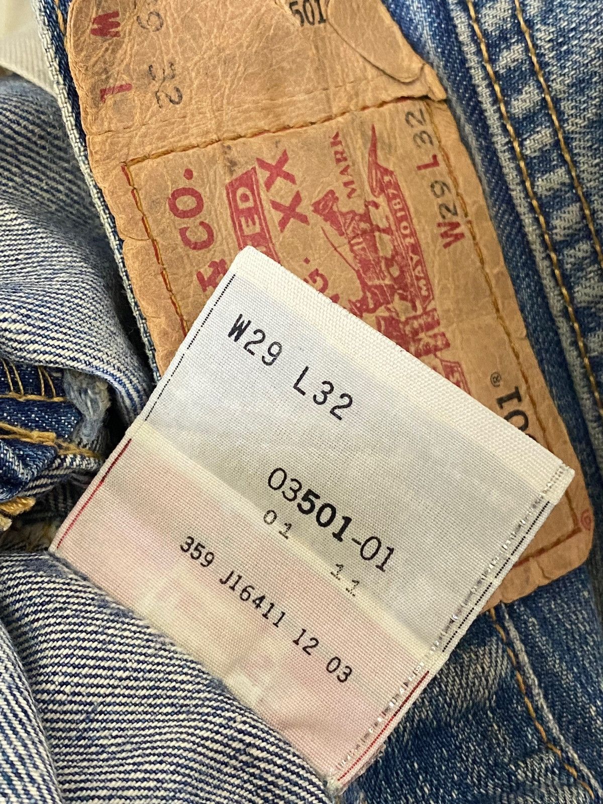 Levi's × Levi's Vintage Clothing Levis Vintage Clothing 501 XX 359 Button Fly Distress Denim Size US 29 - 16 Thumbnail