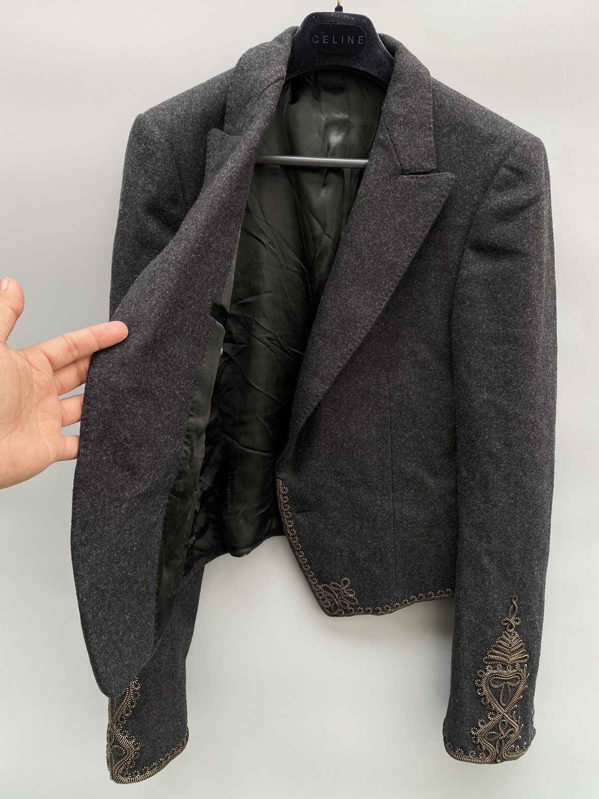 Alexander McQueen F/W 2006- Alexander Mcqueen- Metal Embellished Wool Jacket Size US M / EU 48-50 / 2 - 14 Thumbnail