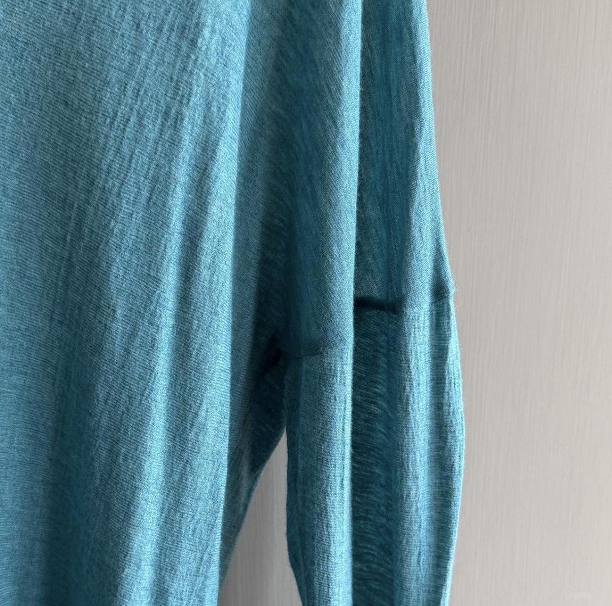 Dries Van Noten Rayon/Wool Turquoise Scoop Neck Long Sleeve Size M / US 6-8 / IT 42-44 - 4 Thumbnail