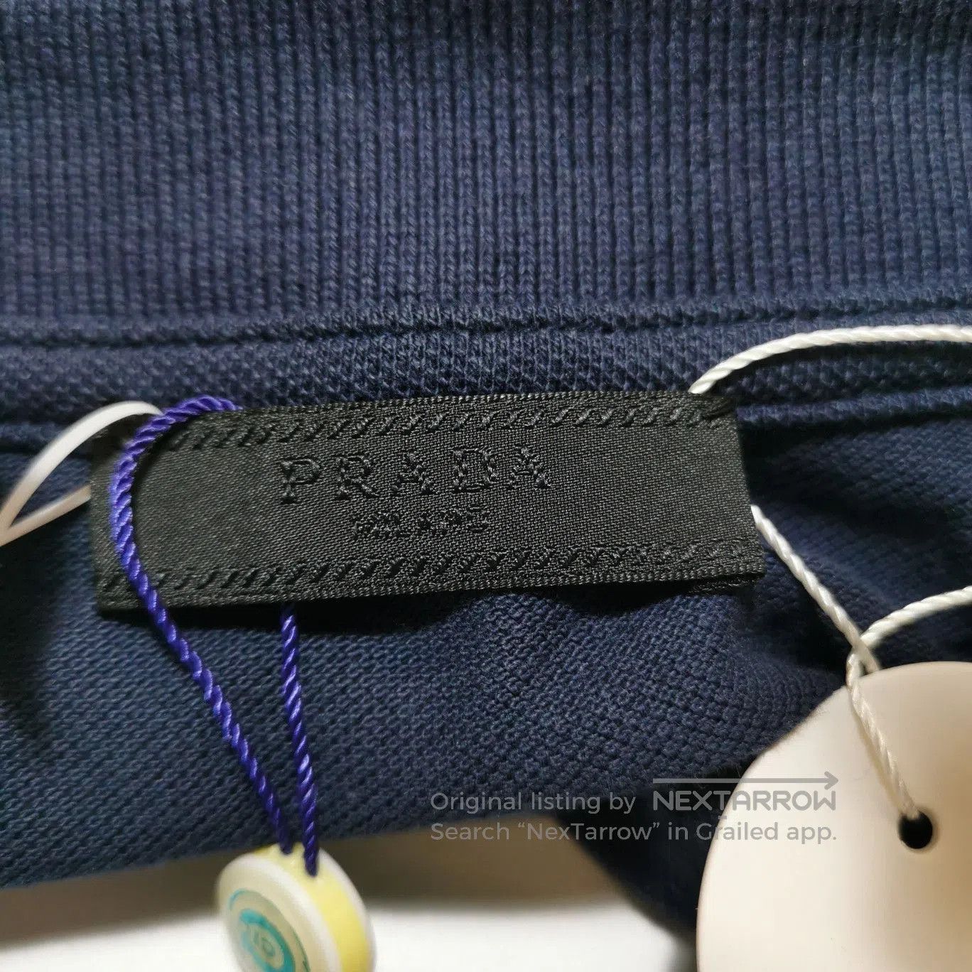 Prada Prada Navy Polo Shirt with Trim & Logo. Size US L / EU 52-54 / 3 - 3 Thumbnail