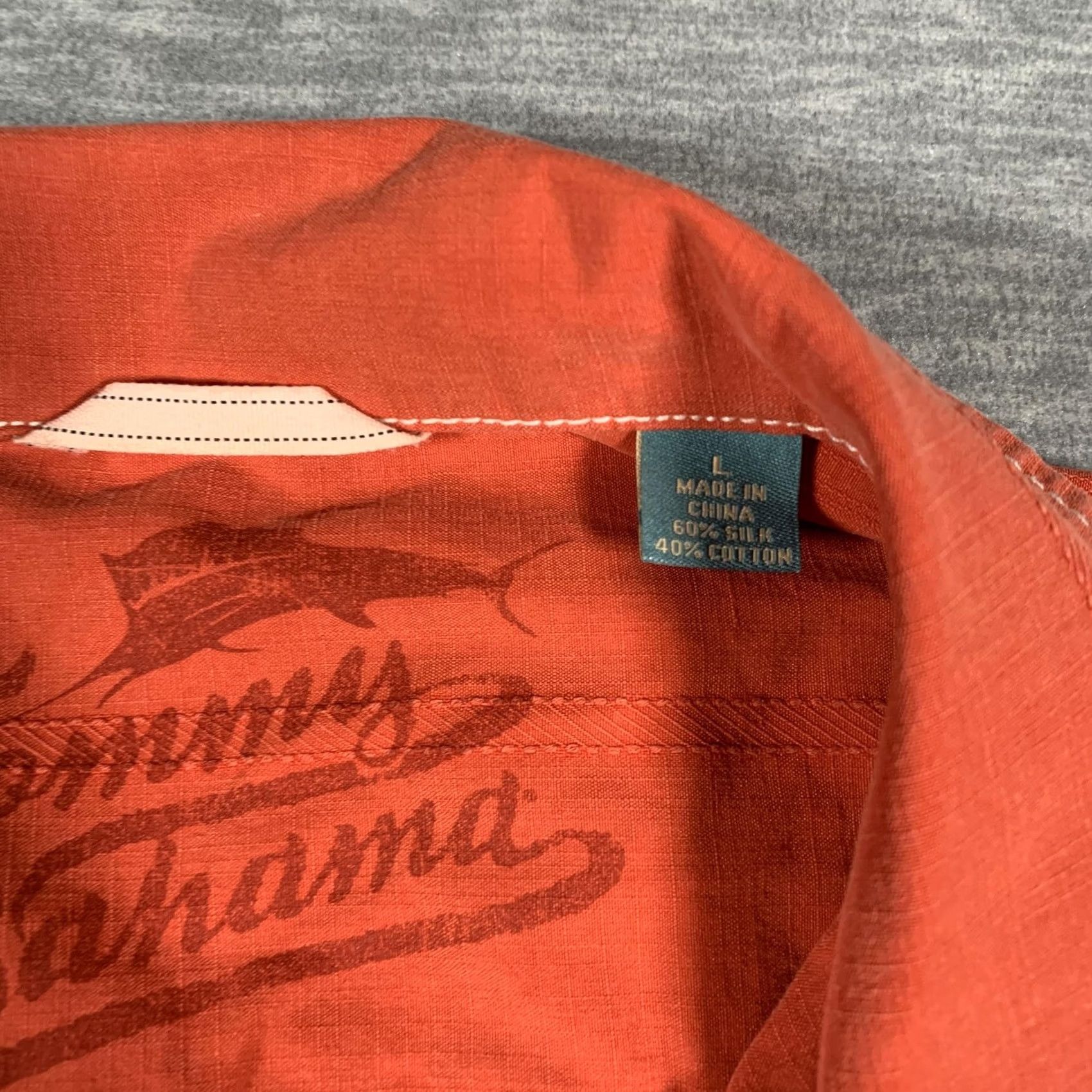 Tommy Bahama Tommy Bahama Shirt Mens L Orange Silk Cotton Embroidered Camp Hawaiian Button-Up Short Sleeve Size US L / EU 52-54 / 3 - 5 Thumbnail