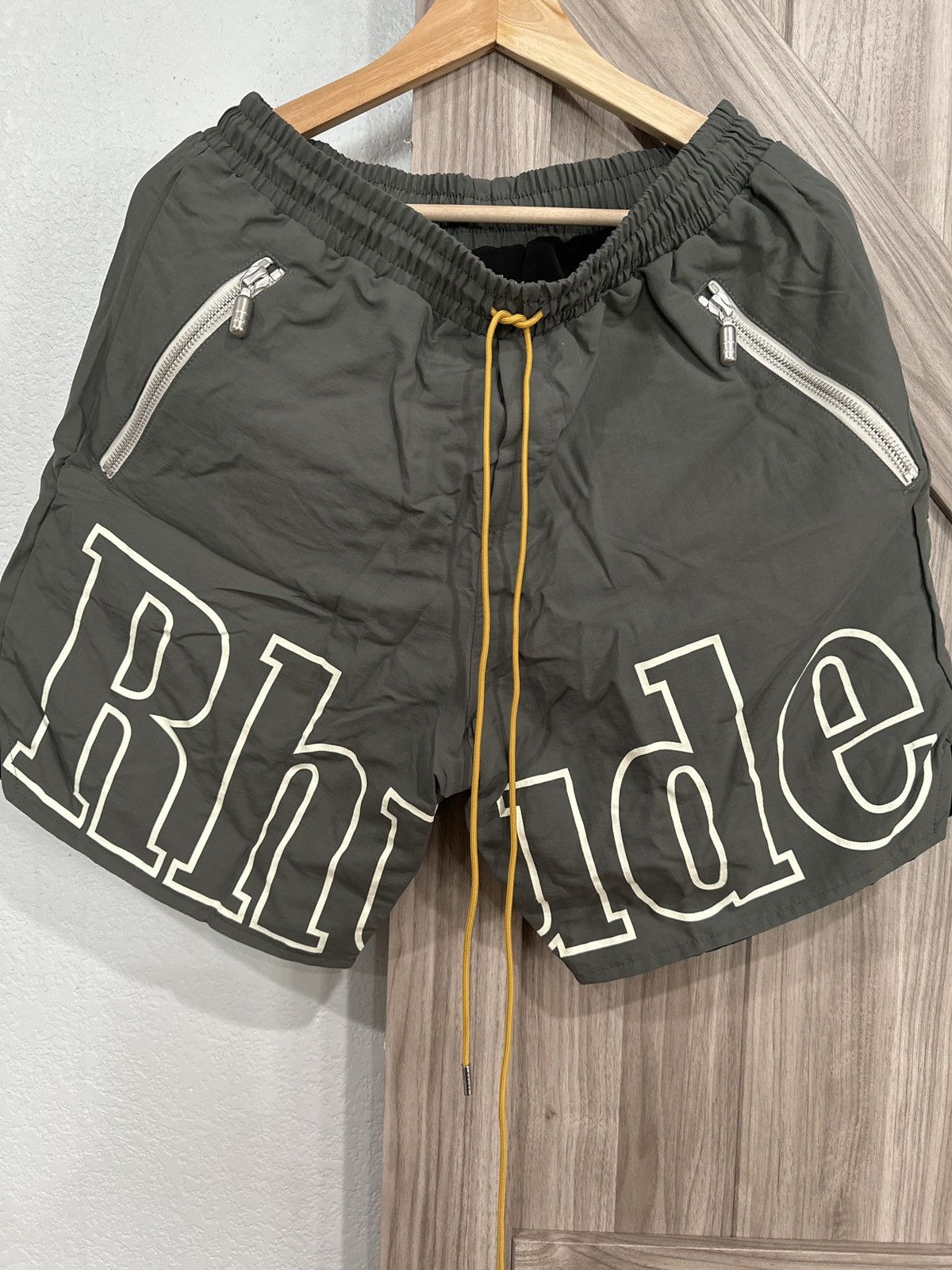 image of Rhude Logo Shorts Size Large NWT in Grey, Men's