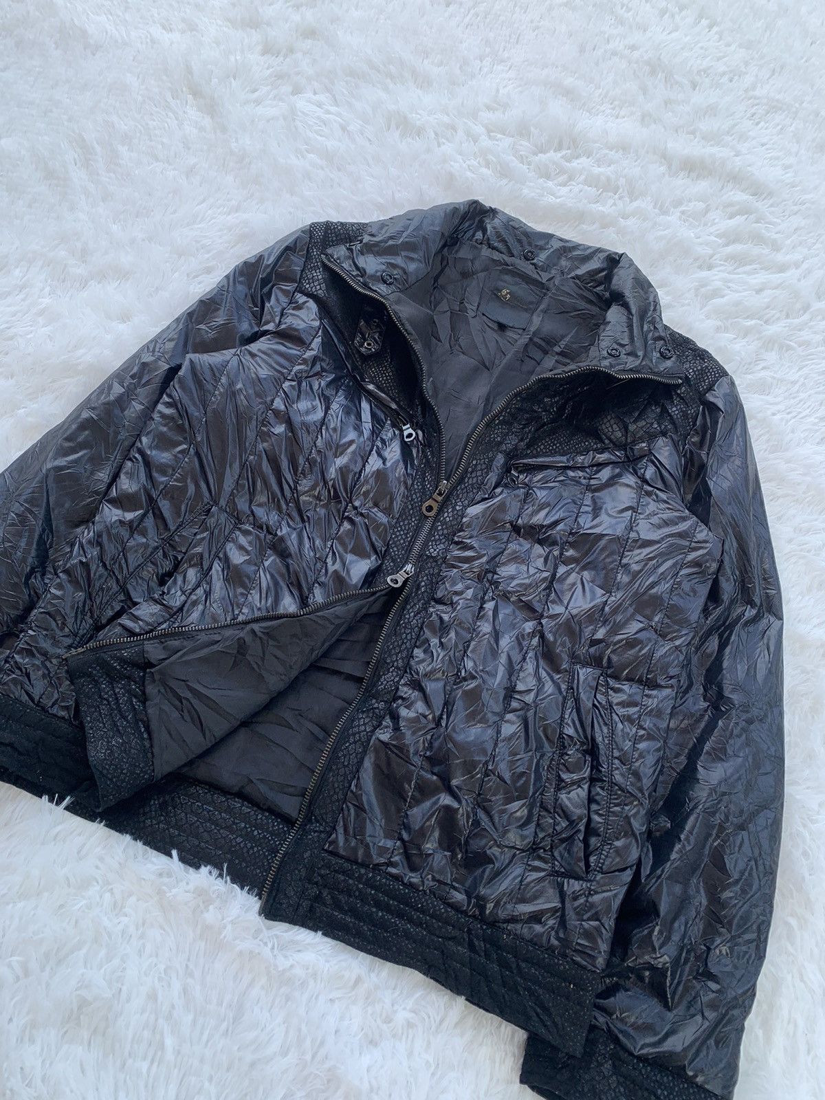 Japanese Brand Pythons Pattern Buckle Neck Puffer Jacket Size US M / EU 48-50 / 2 - 2 Thumbnail