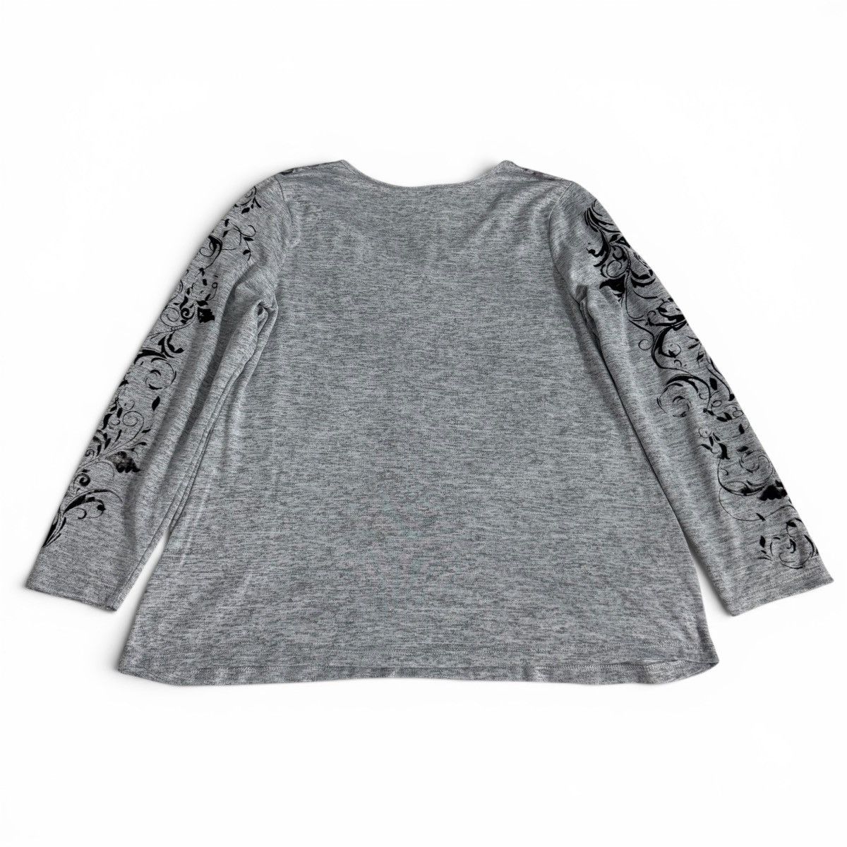 Avenue Cyber Y2K Pink & Grey Studded Fleur De Lys Longsleeve Top Size L / US 10 / IT 46 - 7 Thumbnail