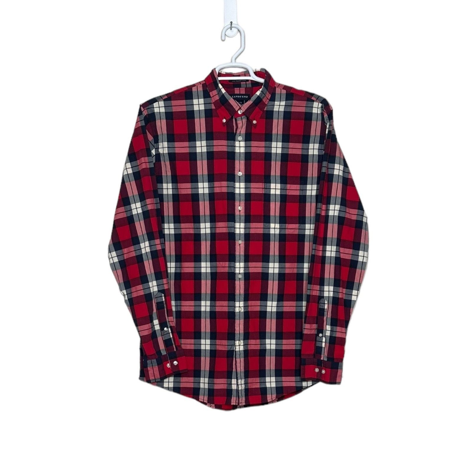 Lands' End Lands’ End plaid long sleeves casual shirt size Large Size US L / EU 52-54 / 3 - 1 Thumbnail