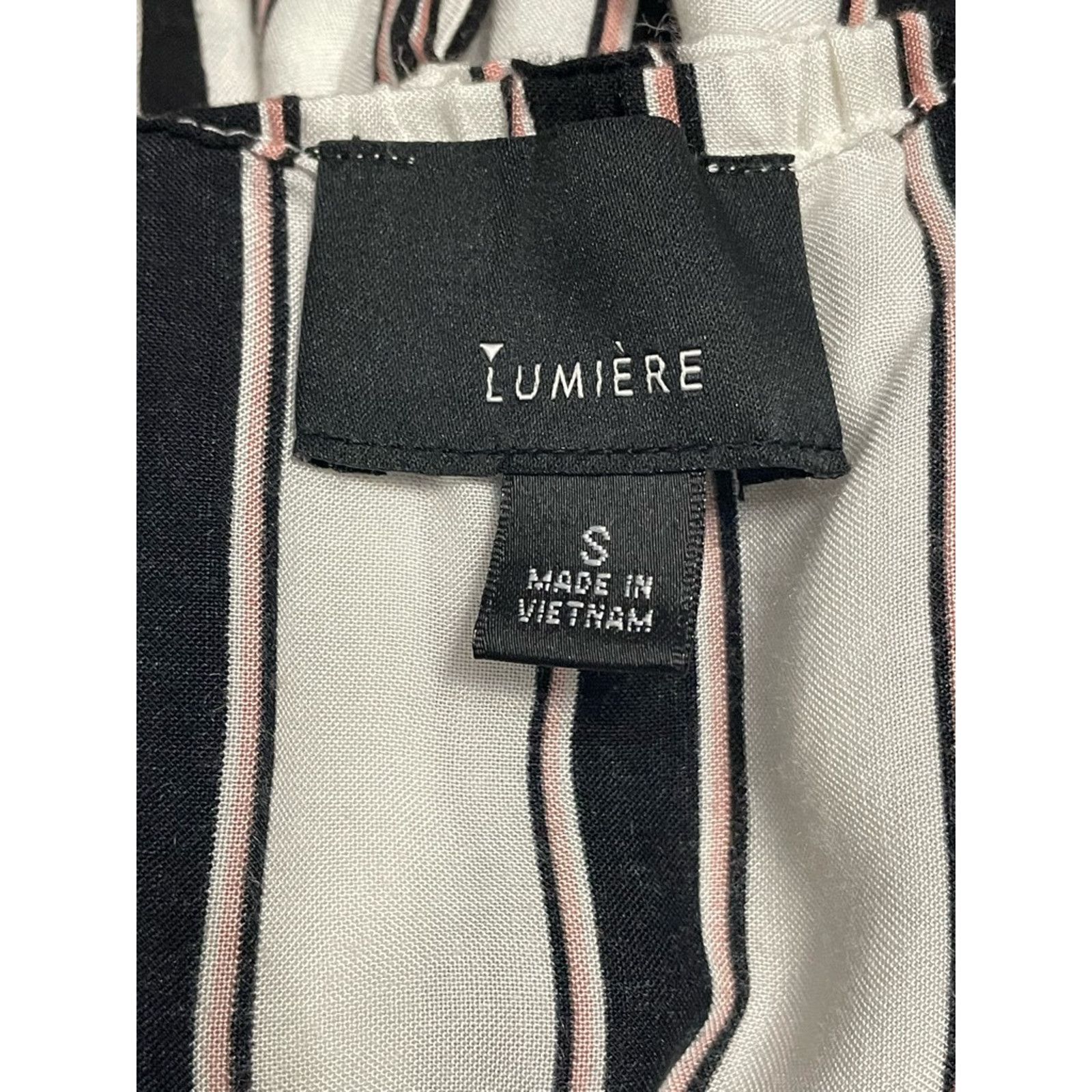 Other Lumiere Black White Striped Romper Small Tie Front Y2K Size 25" / US 0 / IT 36 - 8 Thumbnail