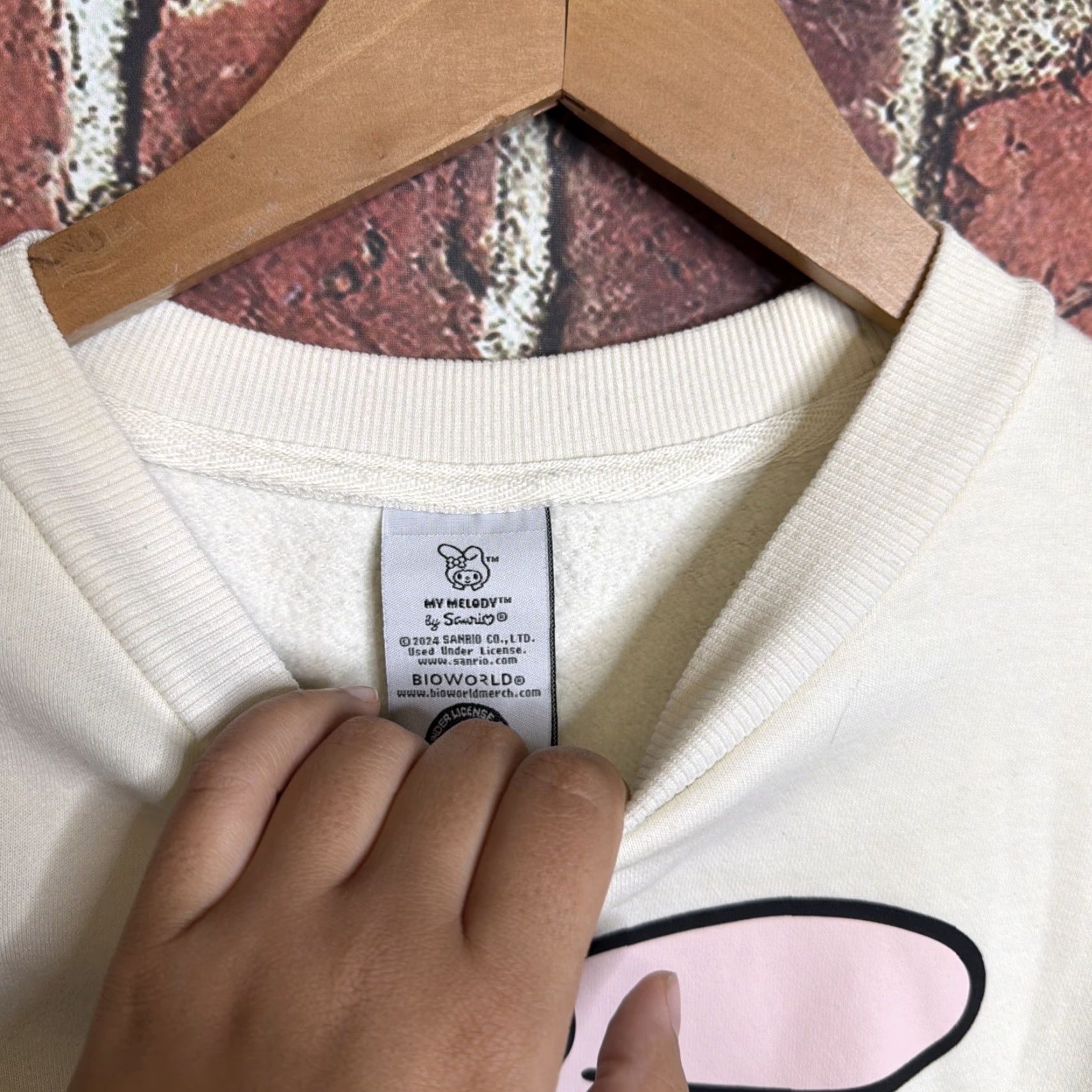 Vintage My Melody Sanrio Sweatshirt Womens XS Beige Size XS / US 0-2 / IT 36-38 - 2 Thumbnail