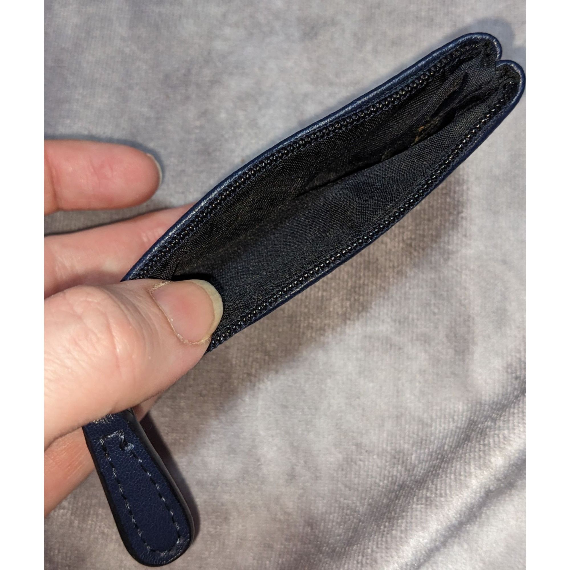 Giani Bernini Giani Bernini Navy Blue Leather-Look Coin Purse With Gold-To Size ONE SIZE - 4 Thumbnail