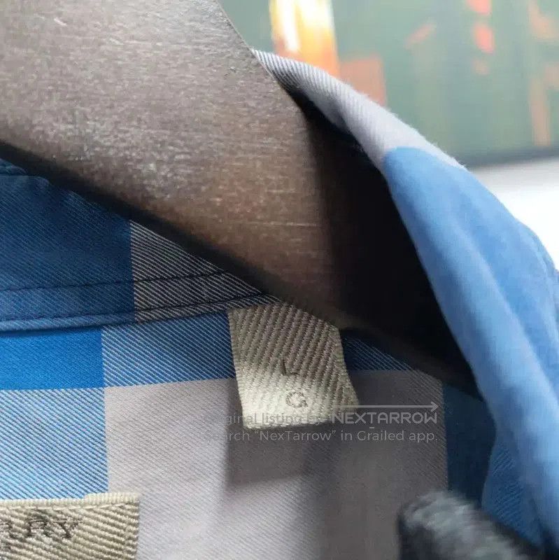 Burberry Burberry Long Sleeve Cotton Shirt in Blue Plaid. Size US L / EU 52-54 / 3 - 4 Thumbnail