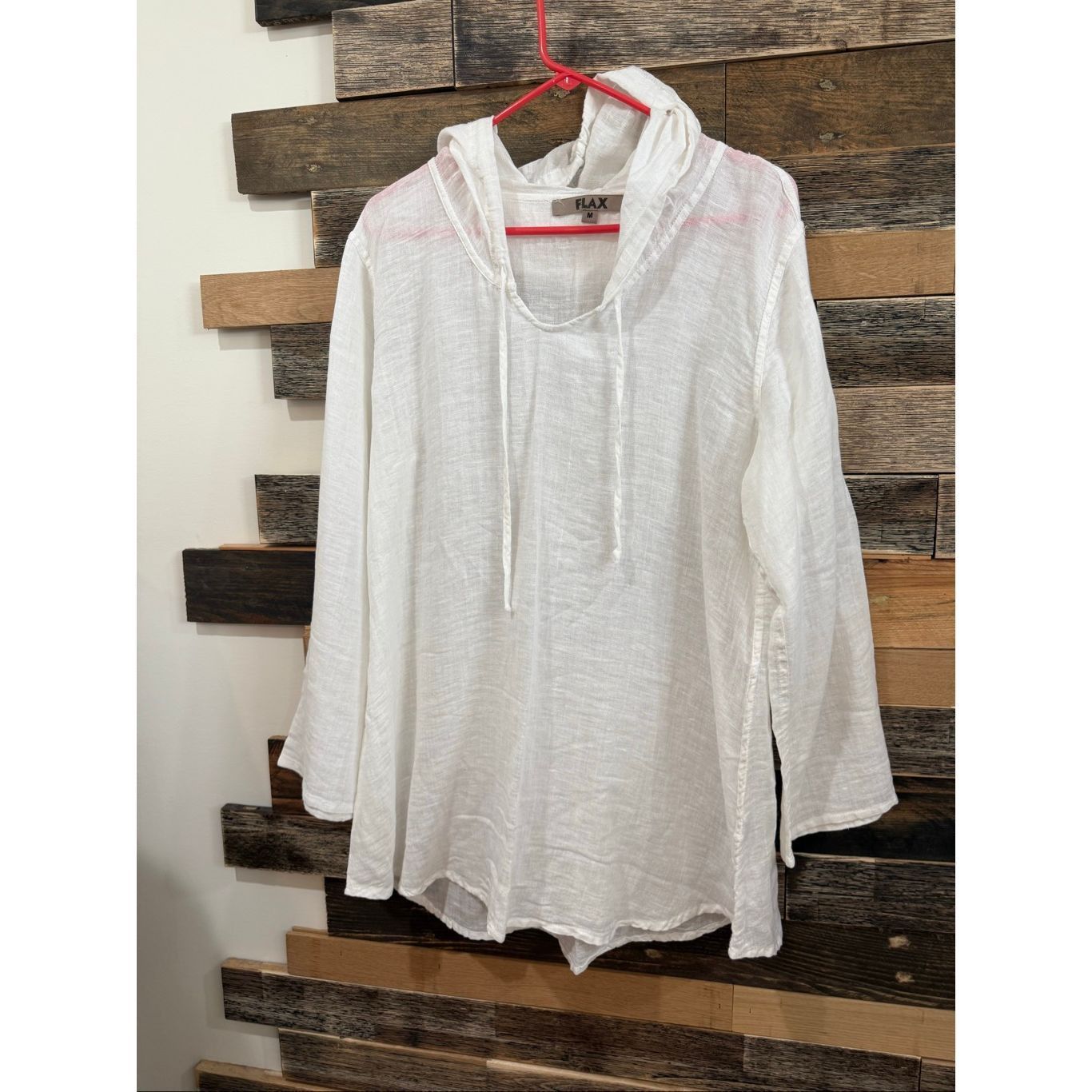 FLAX Flax NWOT white linen/cotton hoodie size Medium Size M / US 6-8 / IT 42-44 - 2 Thumbnail