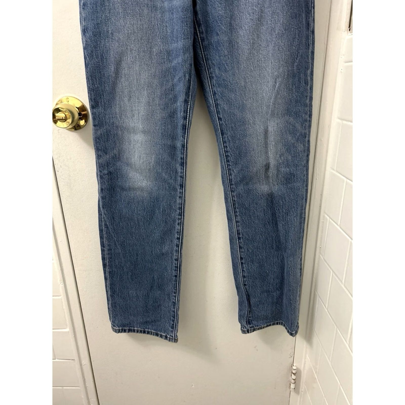 Vintage Levi Strauss 501 Curve Jeans Womens 27x32 Blue Wash High Rise Straight Leg Slim Regular Denim Button Fly NWT Size 27" / US 4 / IT 40 - 3 Thumbnail