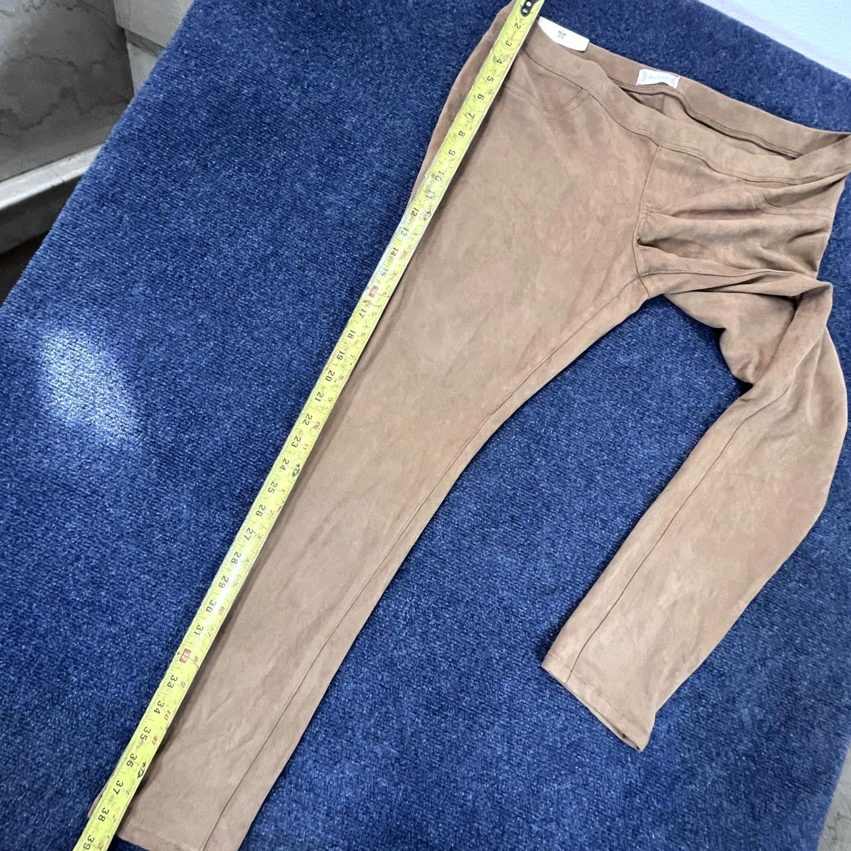 Vintage VINTAGE? No. Altar'd State Pants Women's Large Brown Faux Suede Stretch Leggings Pull On Casual Size 36" / US 14 / IT 50 - 6 Thumbnail
